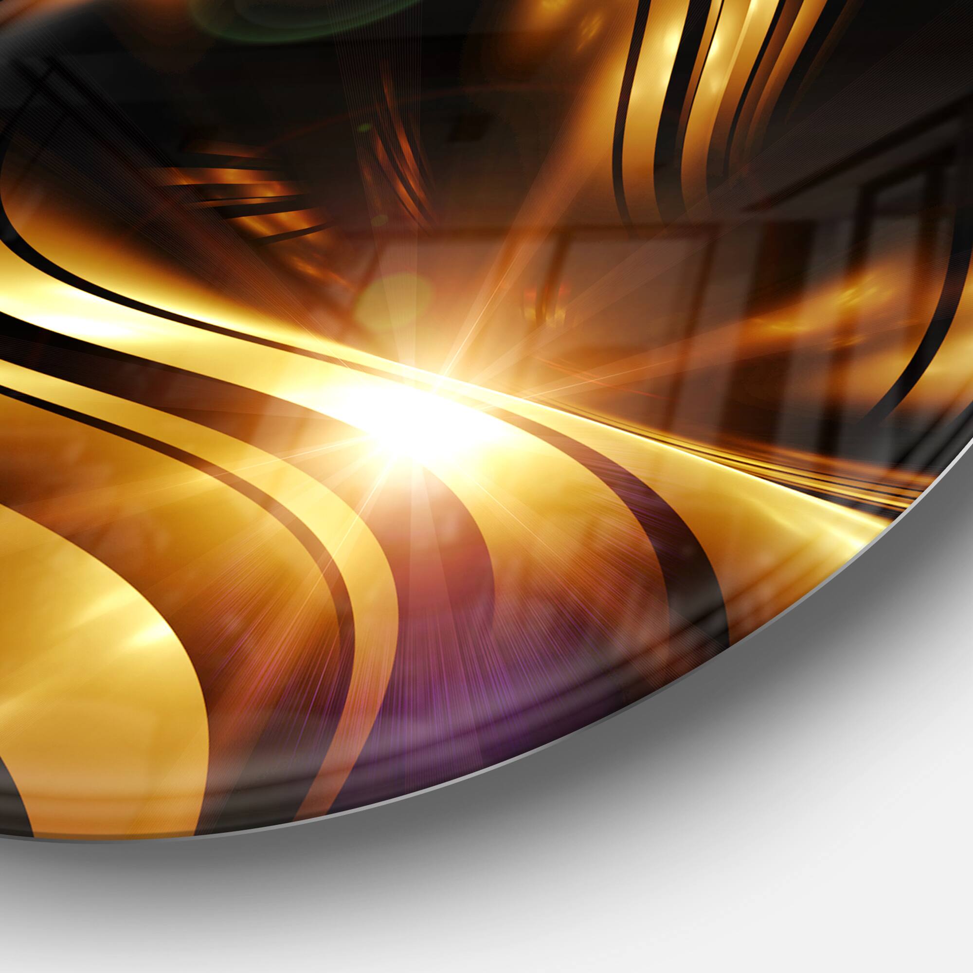 Designart - Abstract Gold Fractal Background' Contemporary Abstract Wall Art