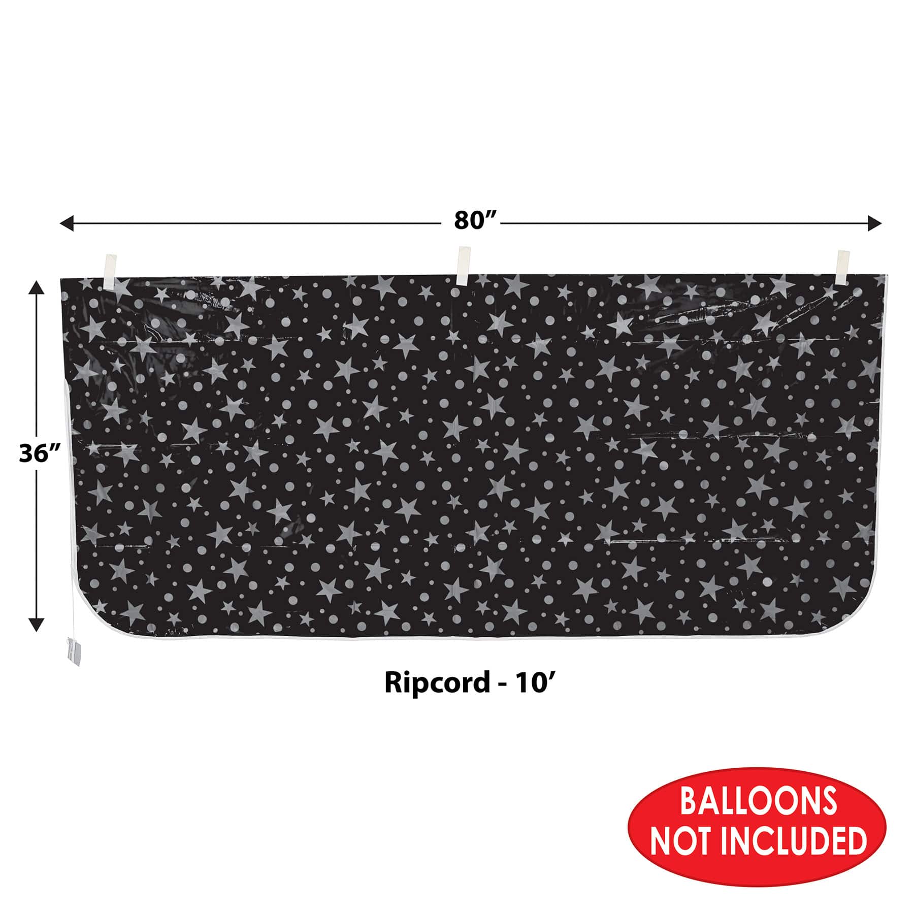 Beistle 36" x 80" Black & Silver Plastic Balloon Bag