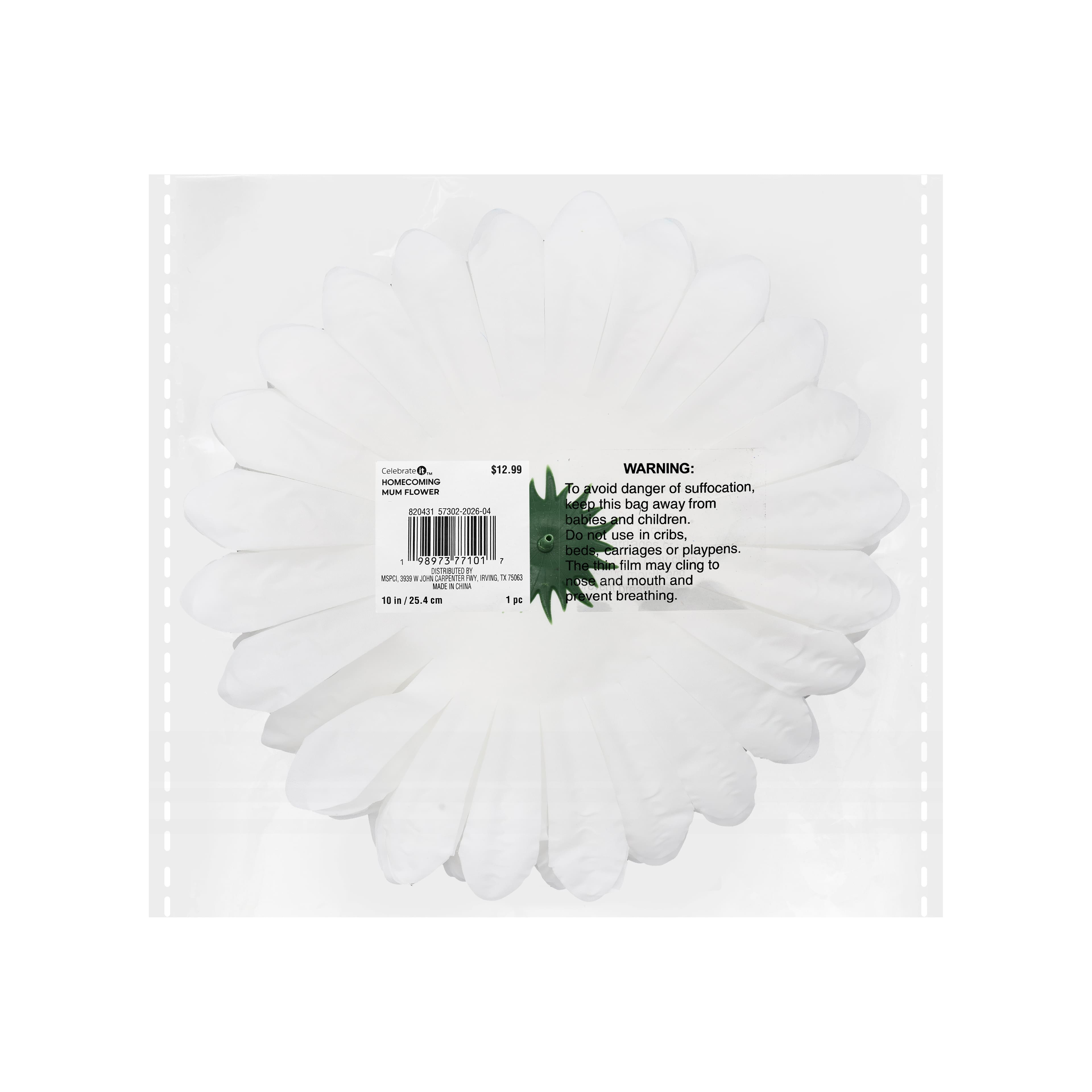 10" White Mum Flower by Celebrate It®