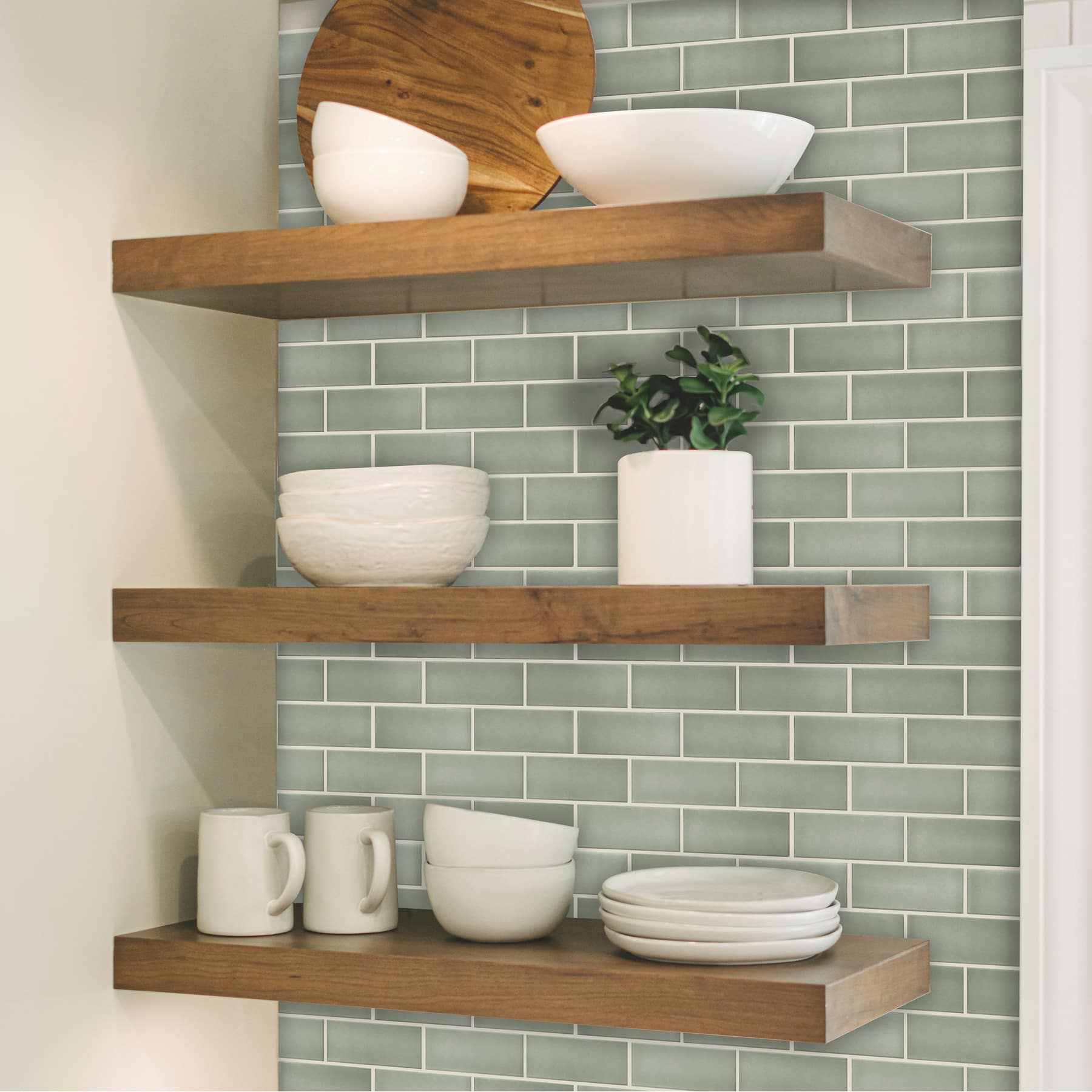 RoomMates Sage Green Ceramic Peel & Stick Sitcktiles