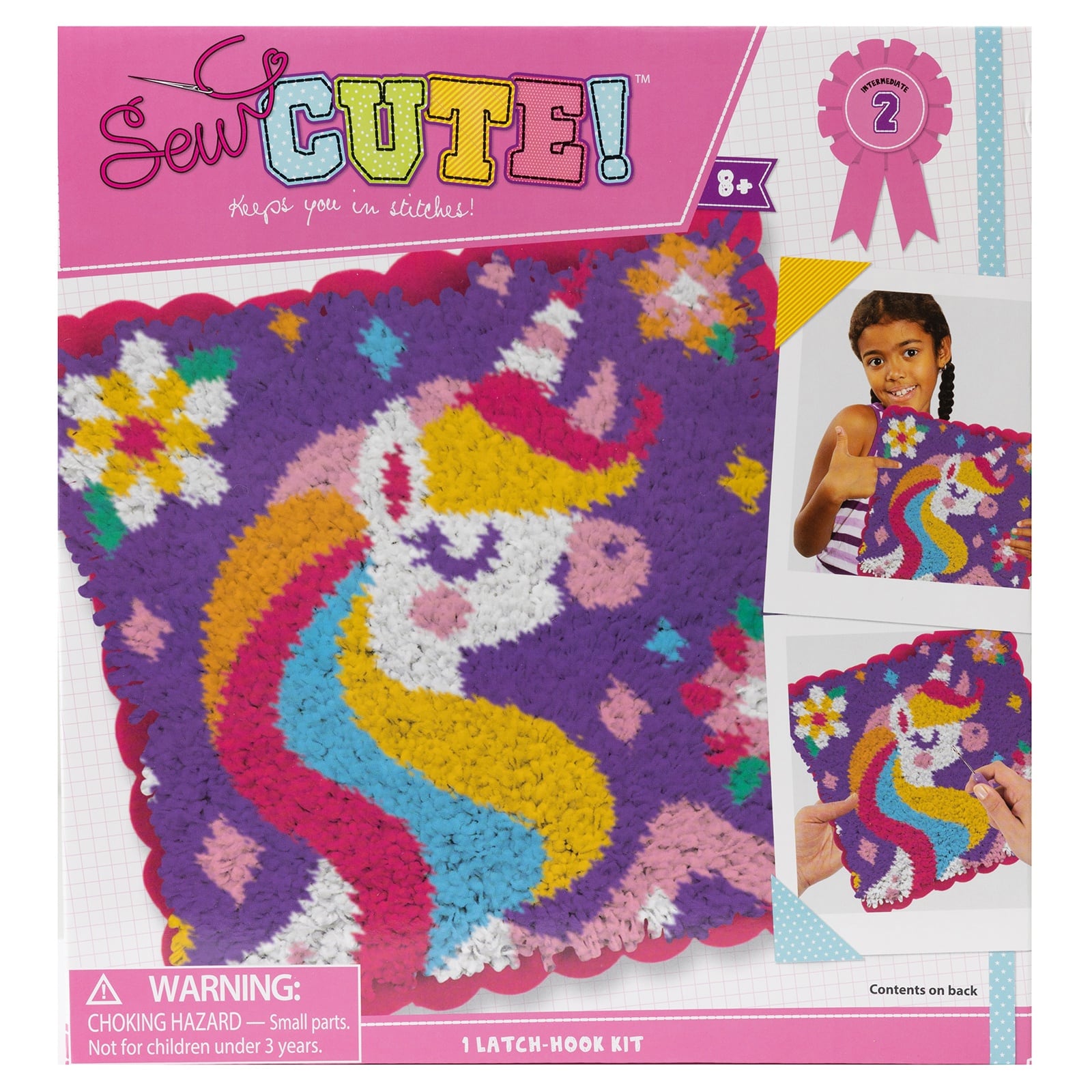 Colorbok® Sew Cute! ™ Unicorn Latch Hook Pillow Kit