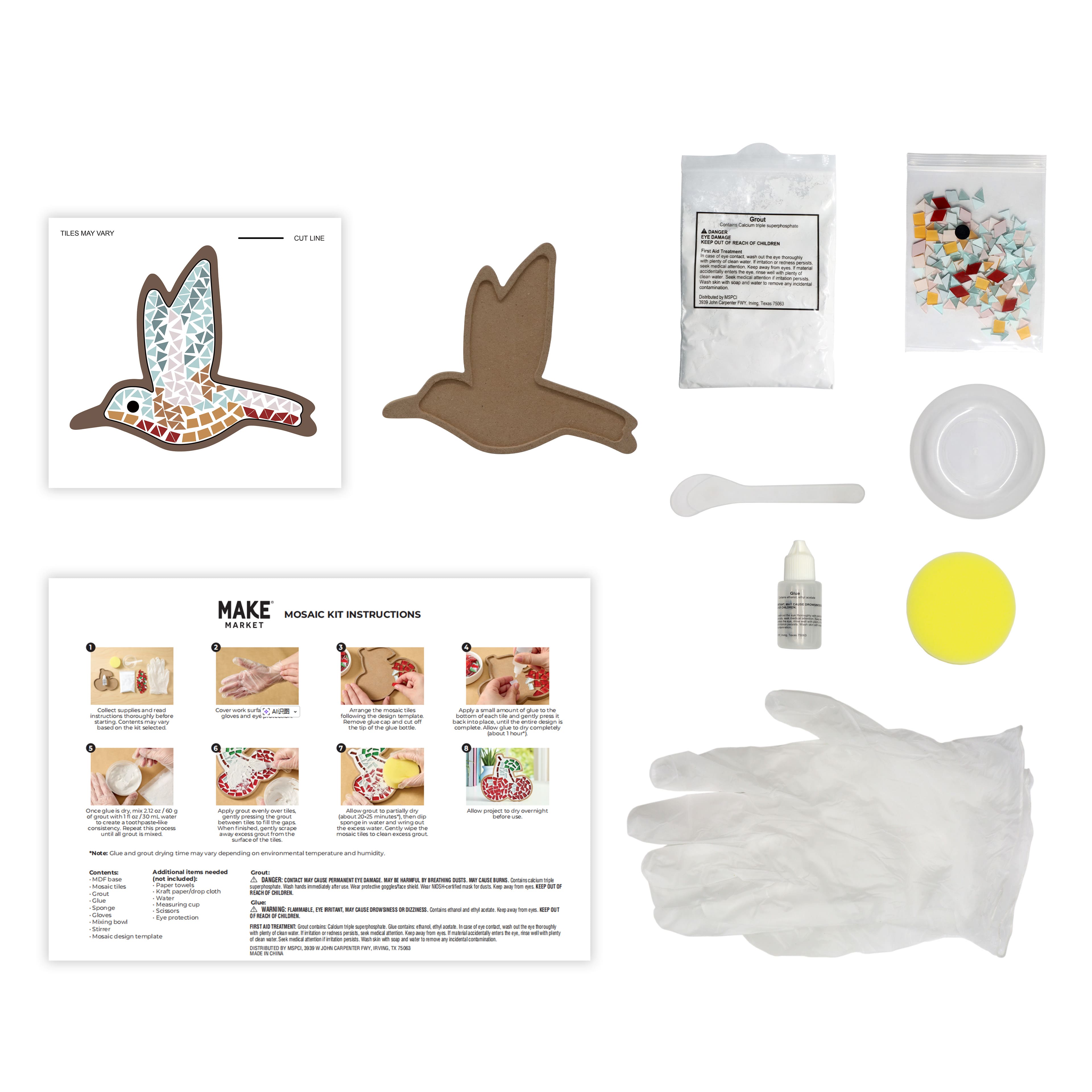 6" Hummingbird Mosaic Kit by Make Market®