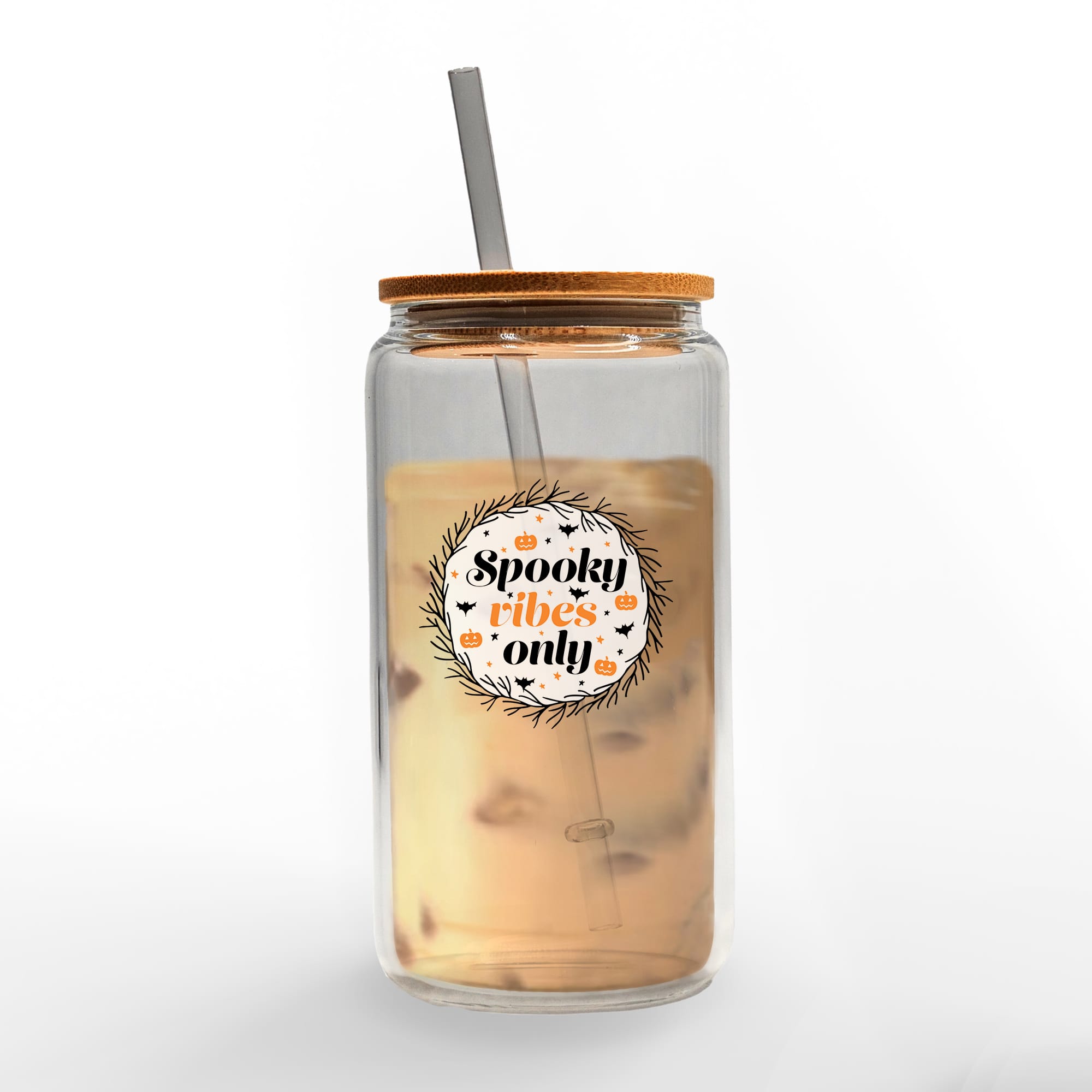 Spooky Vibes Only 16oz. Glass Can Cup