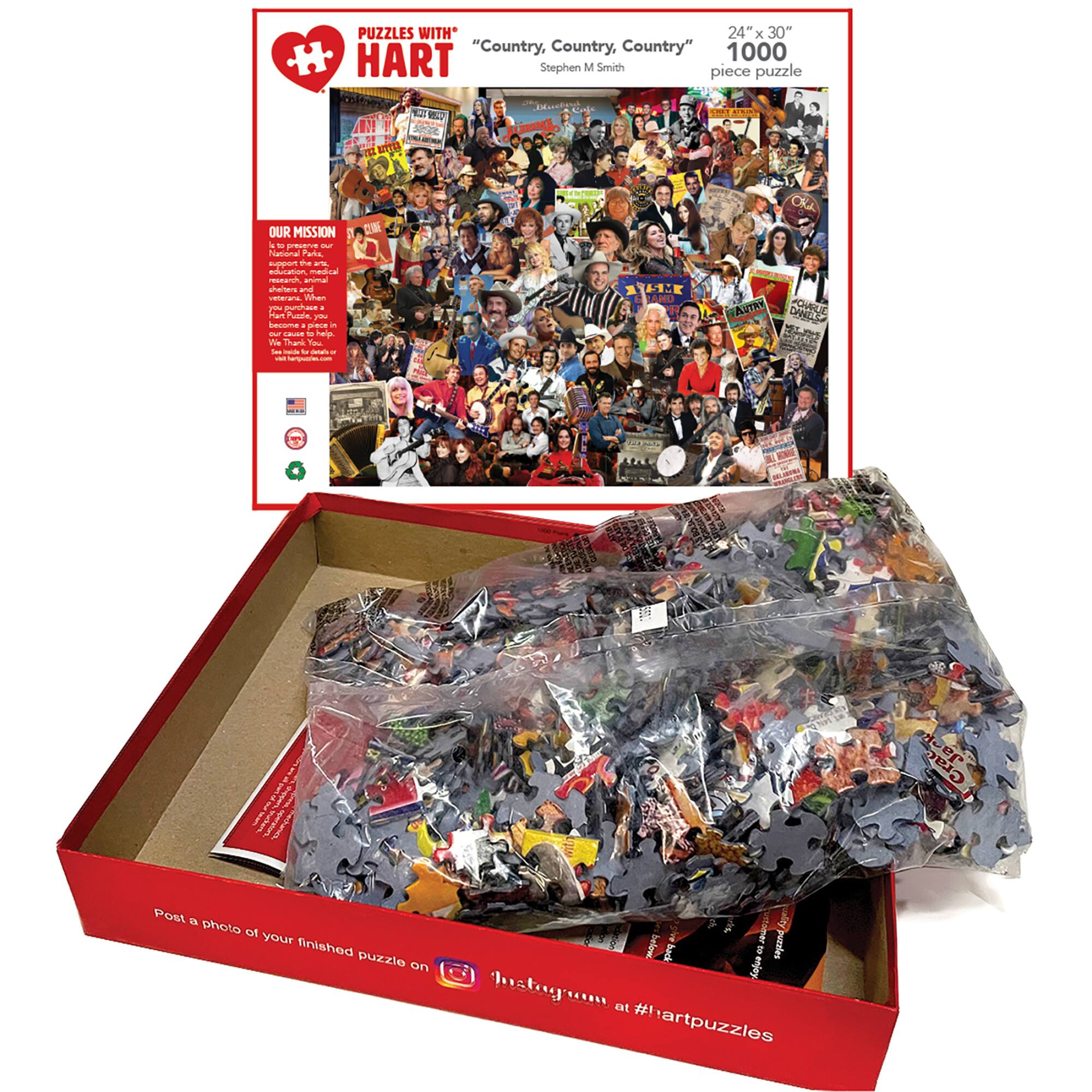 Hart Puzzles Country, Country, Country by Steve Smith 1,000 Piece Jigsaw Puzzle