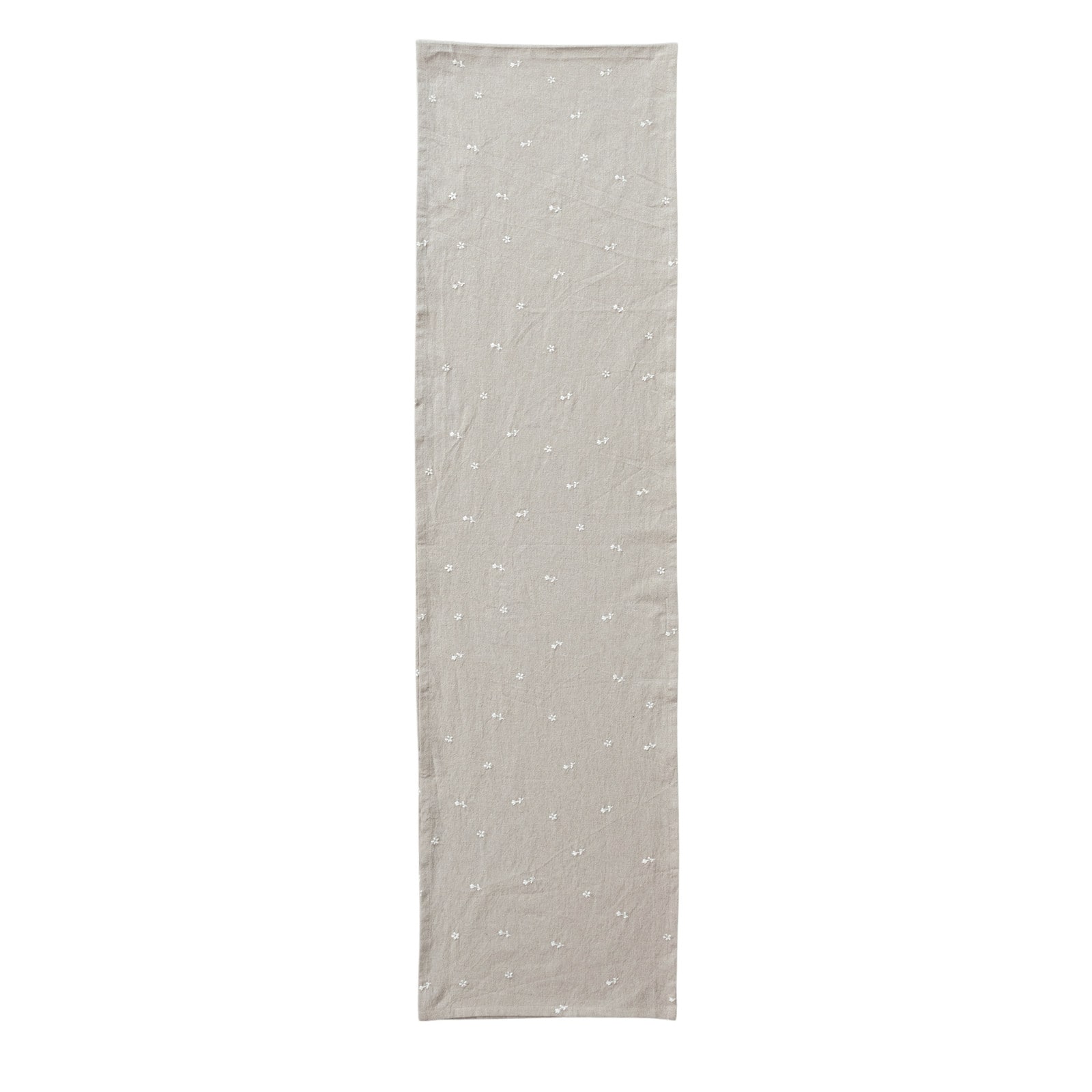 Hello Honey® 108" Natural Floral Embroidery Cotton Table Runner