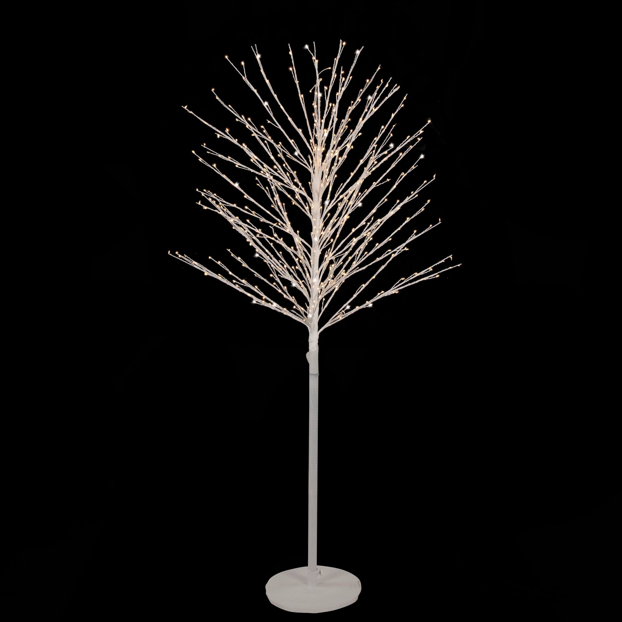 5ft. Pre-Lit White Twig Christmas Tree, Warm White LED Lights