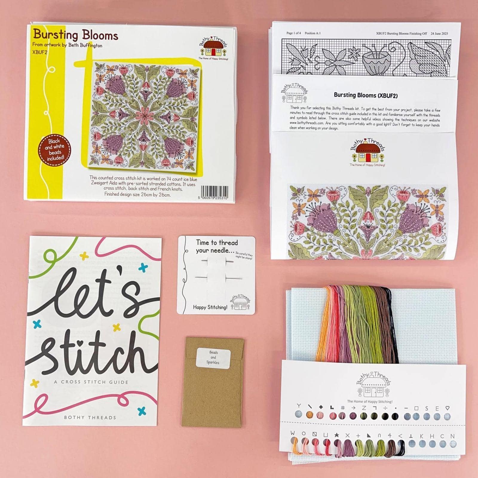 Bothy Threads Bursting Blooms Counted Cross Stitch Kit