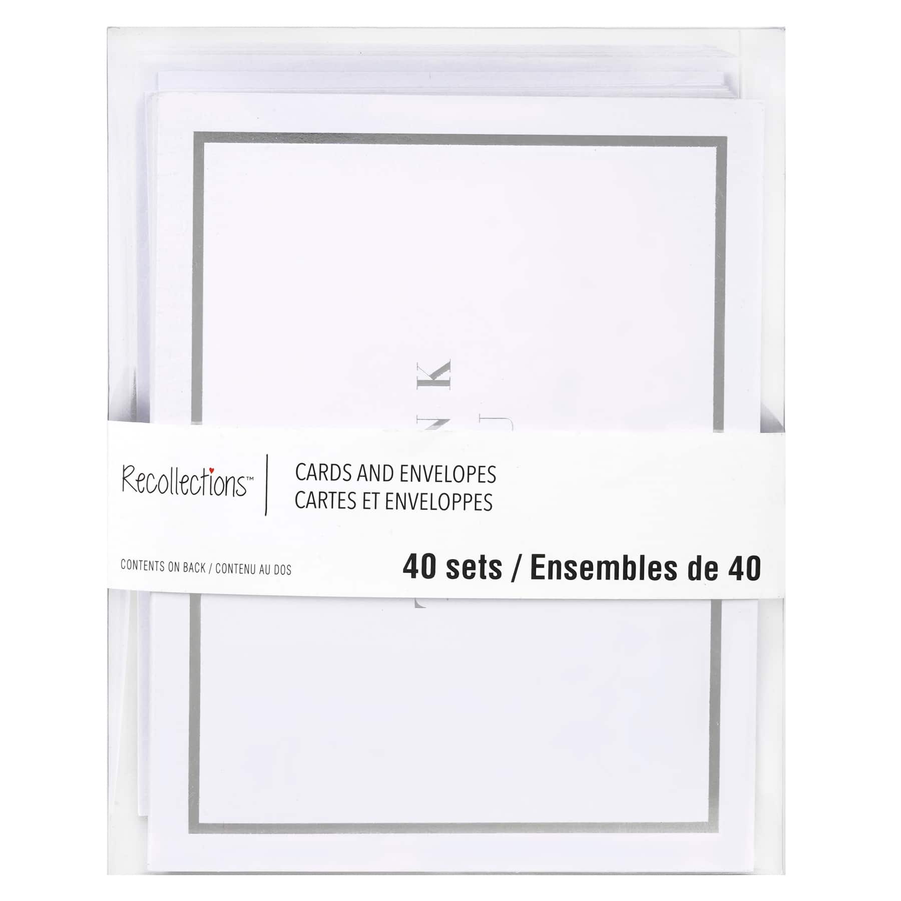 Silver Thank You Cards & Envelopes by Recollections™, 4.25" x 5.5"