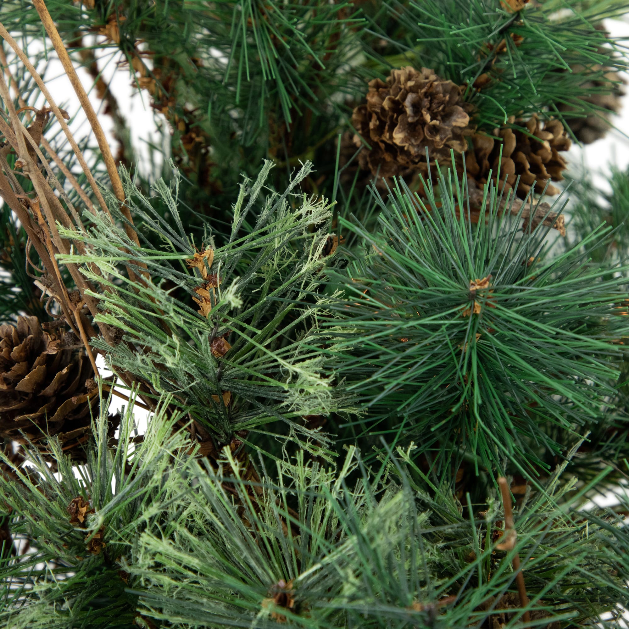 Northlight 2ft. Unlit Country Mixed Pine Artificial Christmas Twig Wall Tree with Pinecones