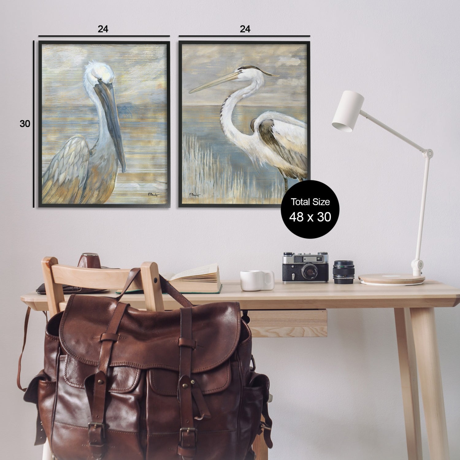 Stupell Industries Sea Birds Abstract Beach Framed Giclee Art