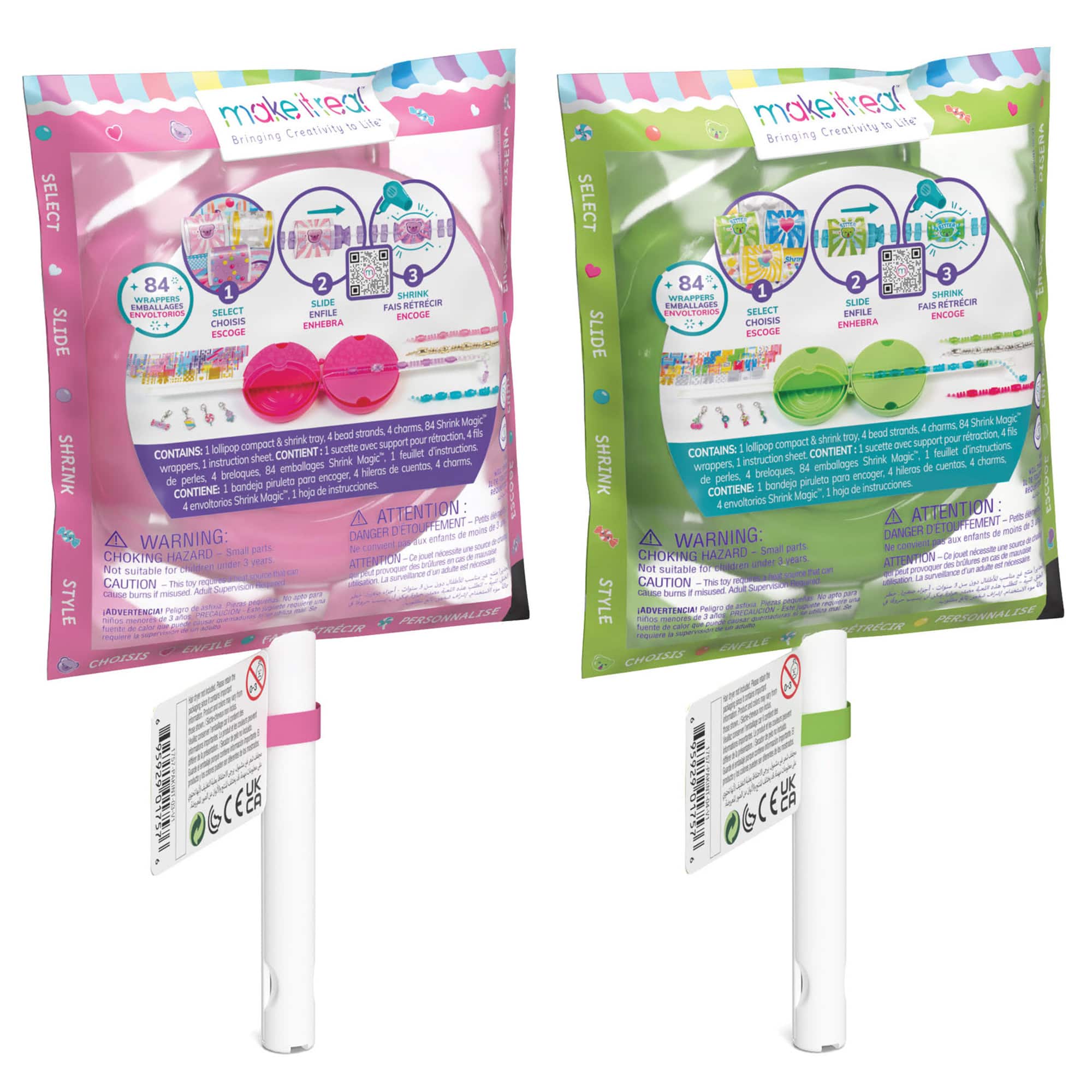 Make It Real™ Shrink Magic™ Sweet & Sour Lollipop Bracelet Kit Set