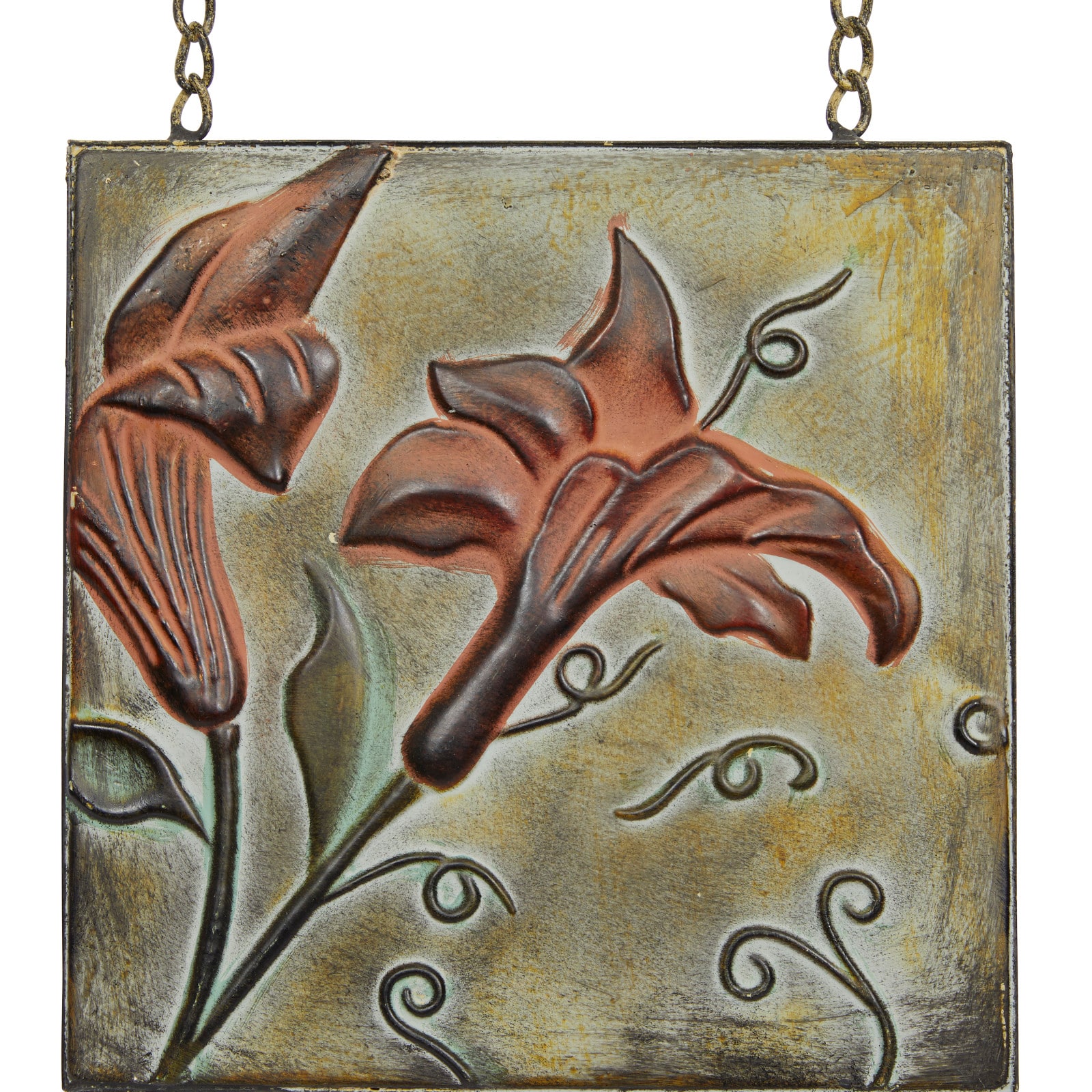 Brown Wrought Iron Traditional Floral Wall Decor