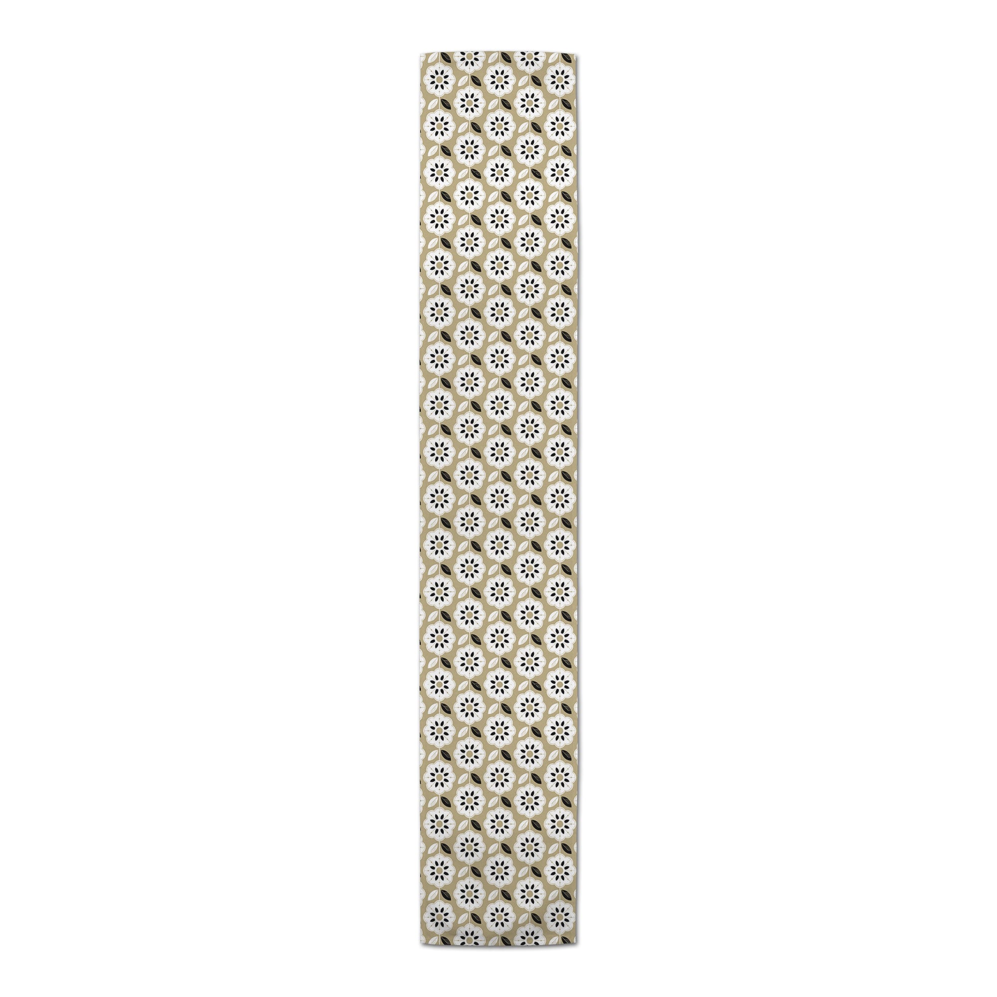 Mod Gold Flower 16" x 72" Cotton Twill Runner