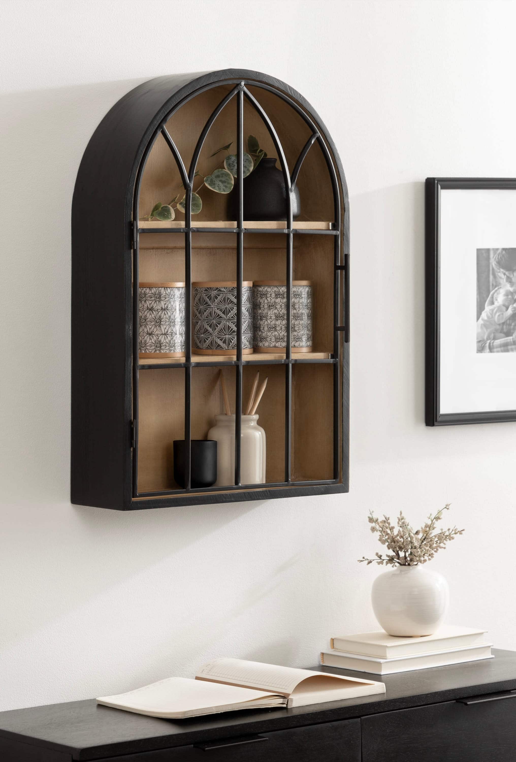 Kate and Laurel Megara Arched Wall Mounted Cabinet