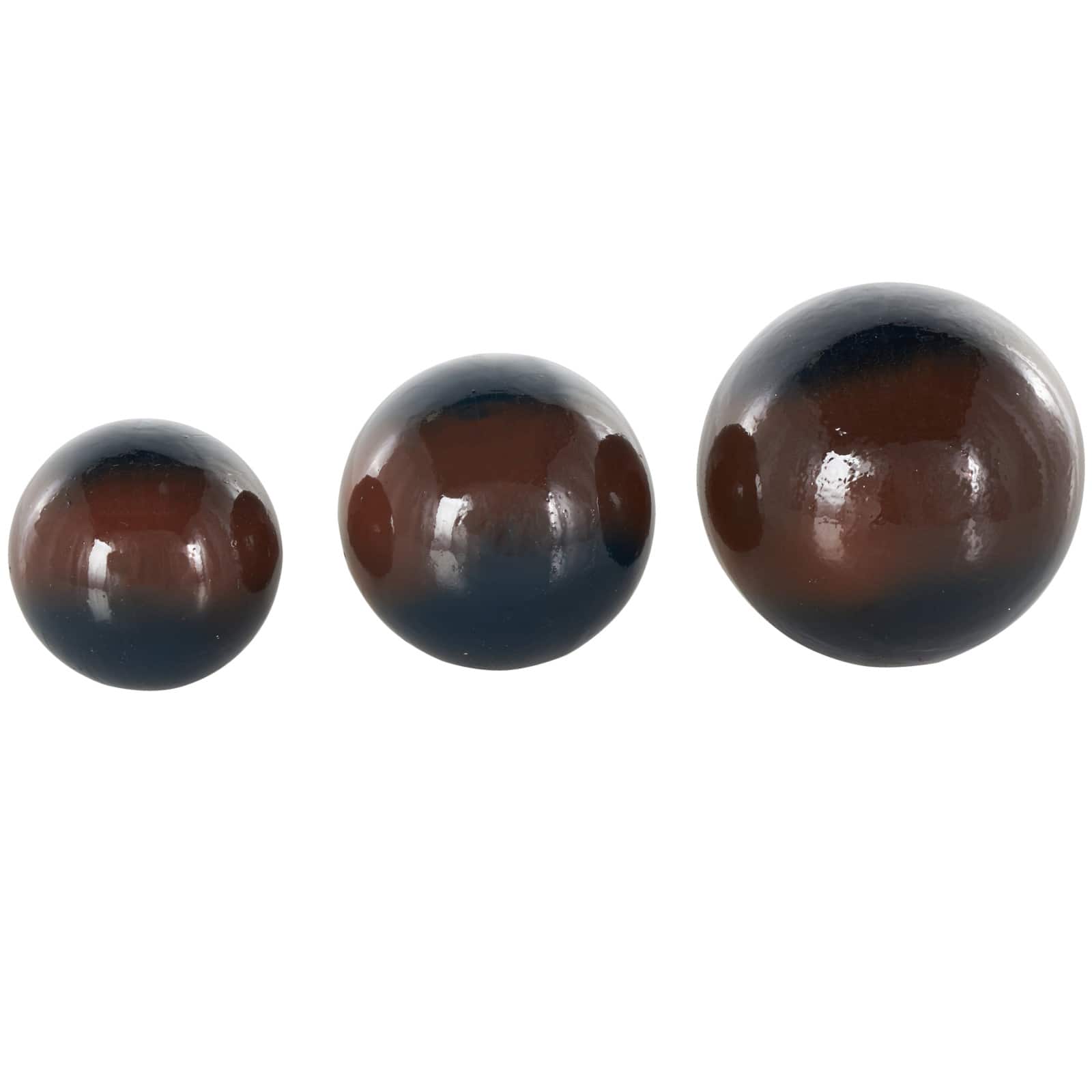 Blue with Brown Stripe Abstract Brushed Decorative Orbs & Vase Filler Set