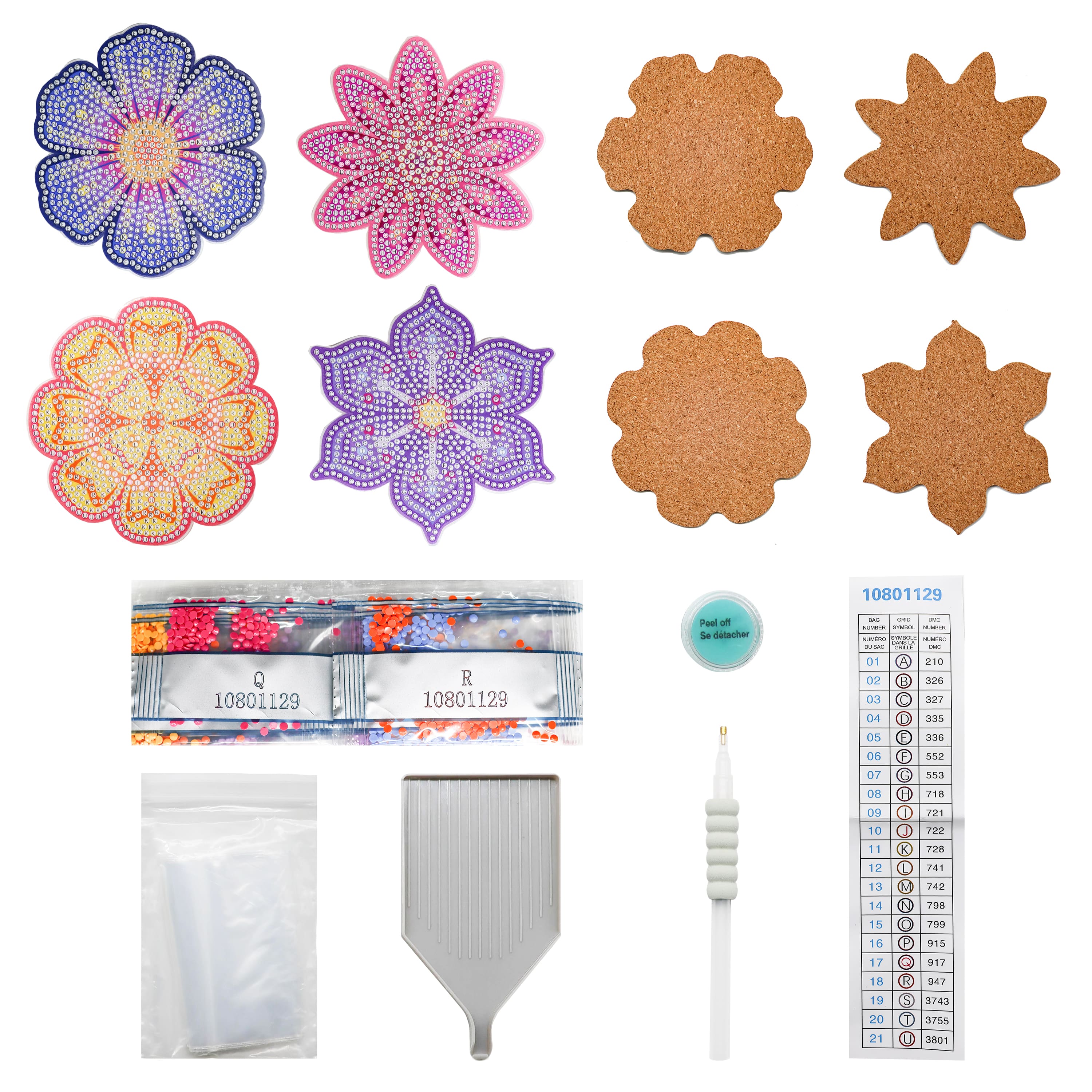 Floral Diamond Art Coaster Kit by Make Market®