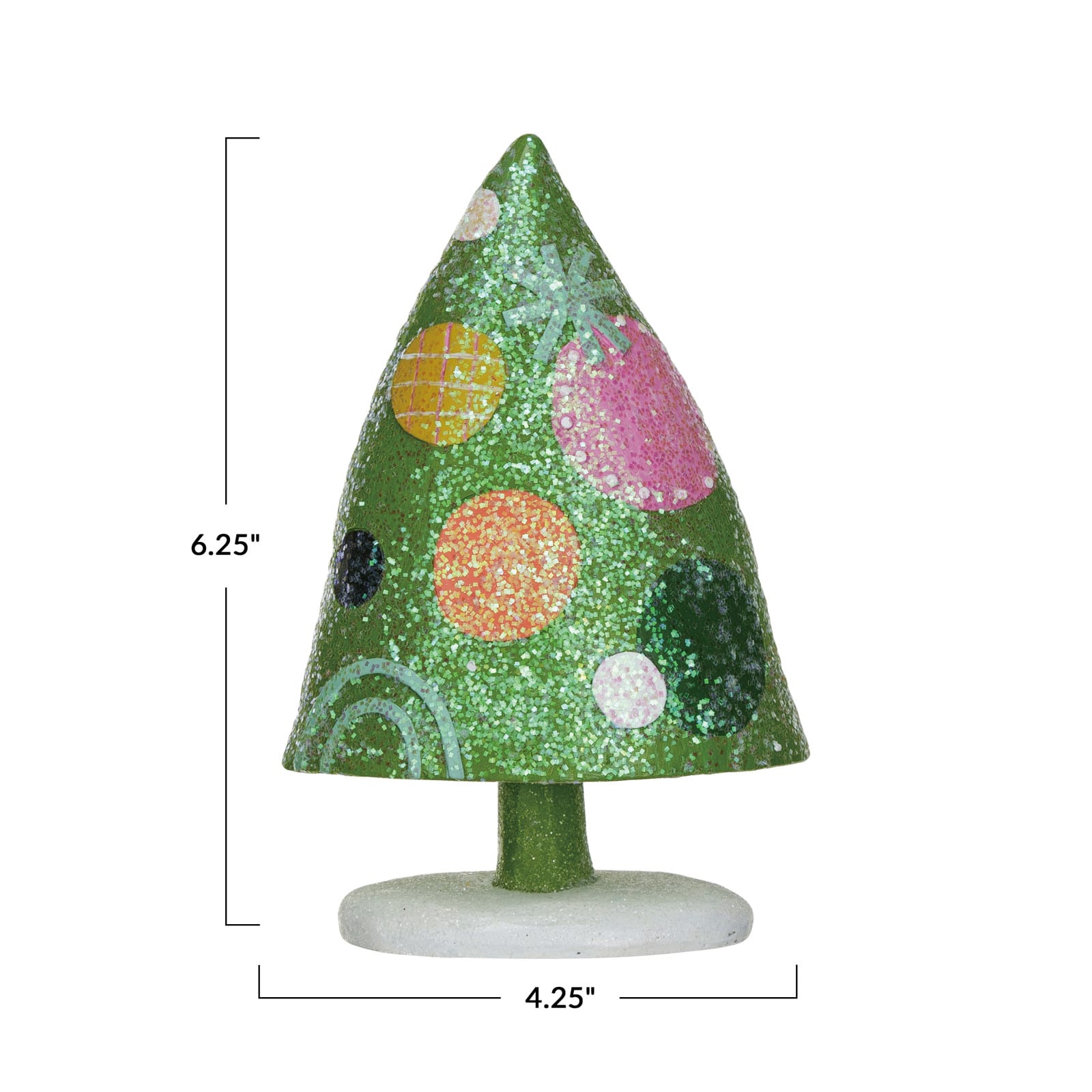 Hello Honey® 6.25" Multicolor Dots Glitter Christmas Tree Figurine