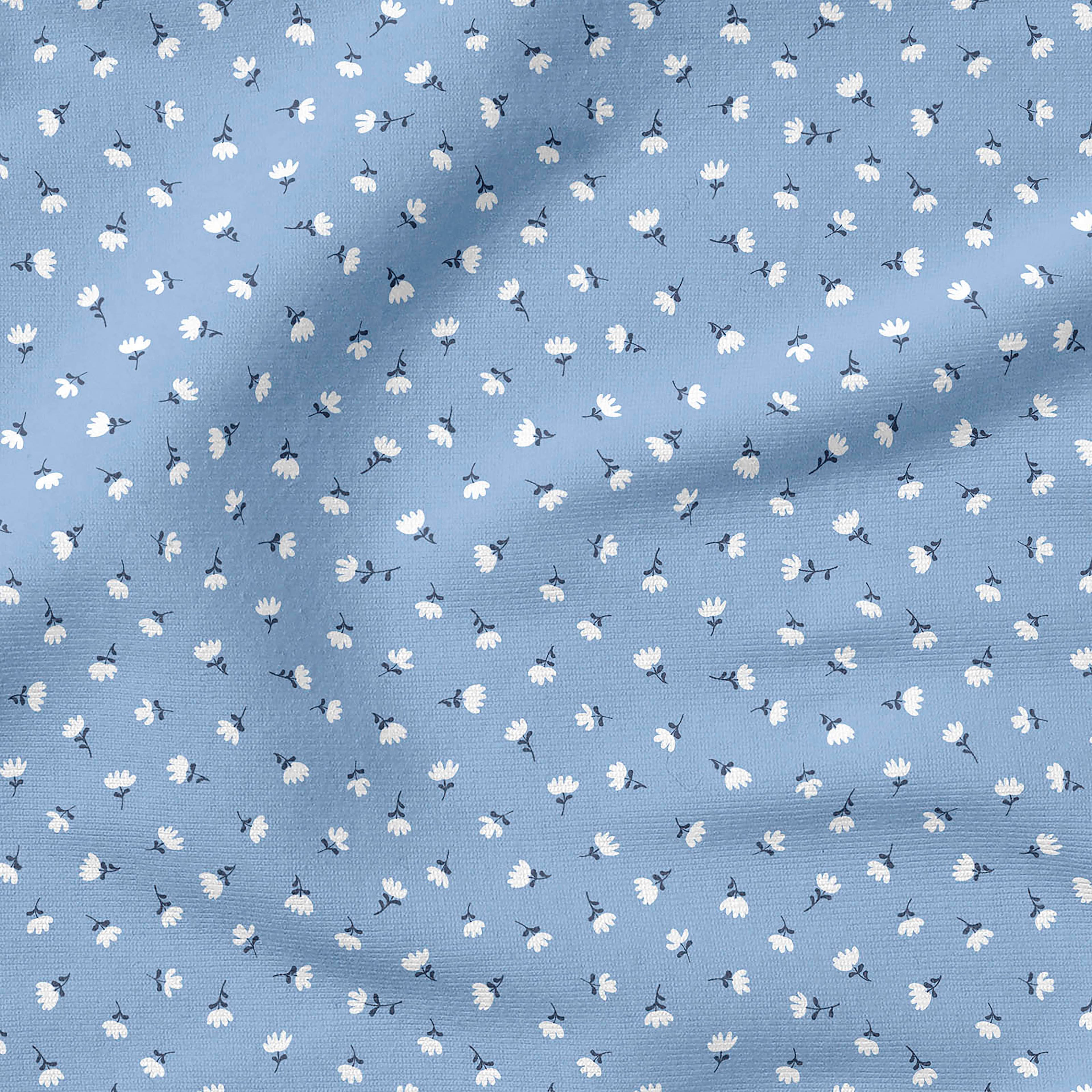 Fabric Editions Blue Carolina Flower Cotton Fabric