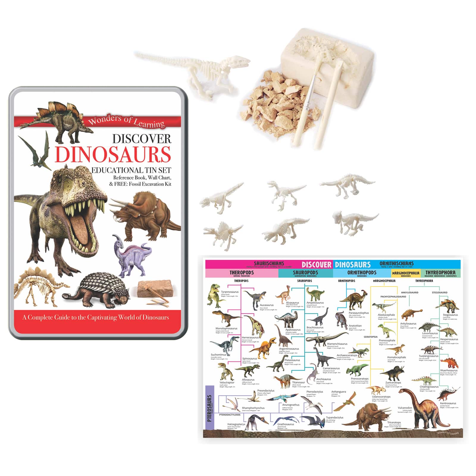 Wonders of Learning Discover Dinosaurs Educational Tin Set