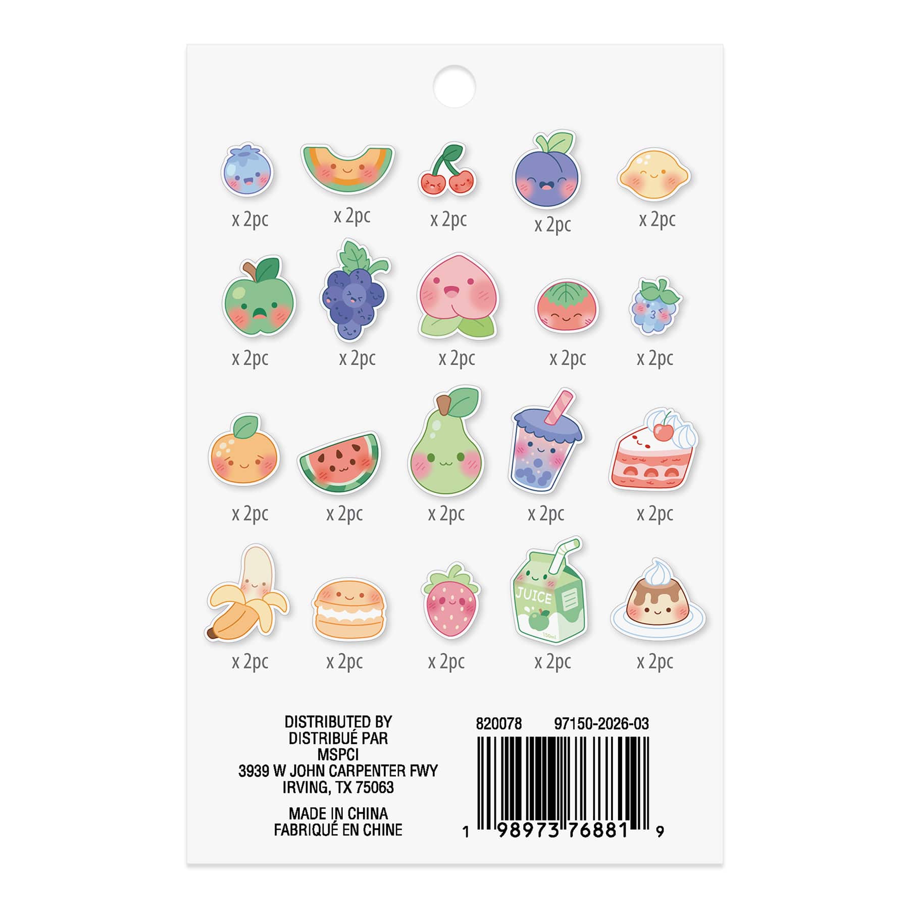 Kawaii Food Vinyl Die Cut Stickers by Recollections™