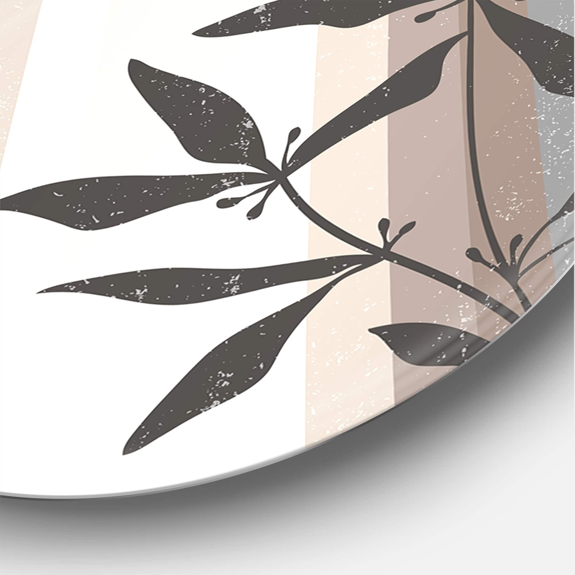 Designart - Abstract Sun and Moon In Gray and Blue - Modern Metal Circle Wall Art