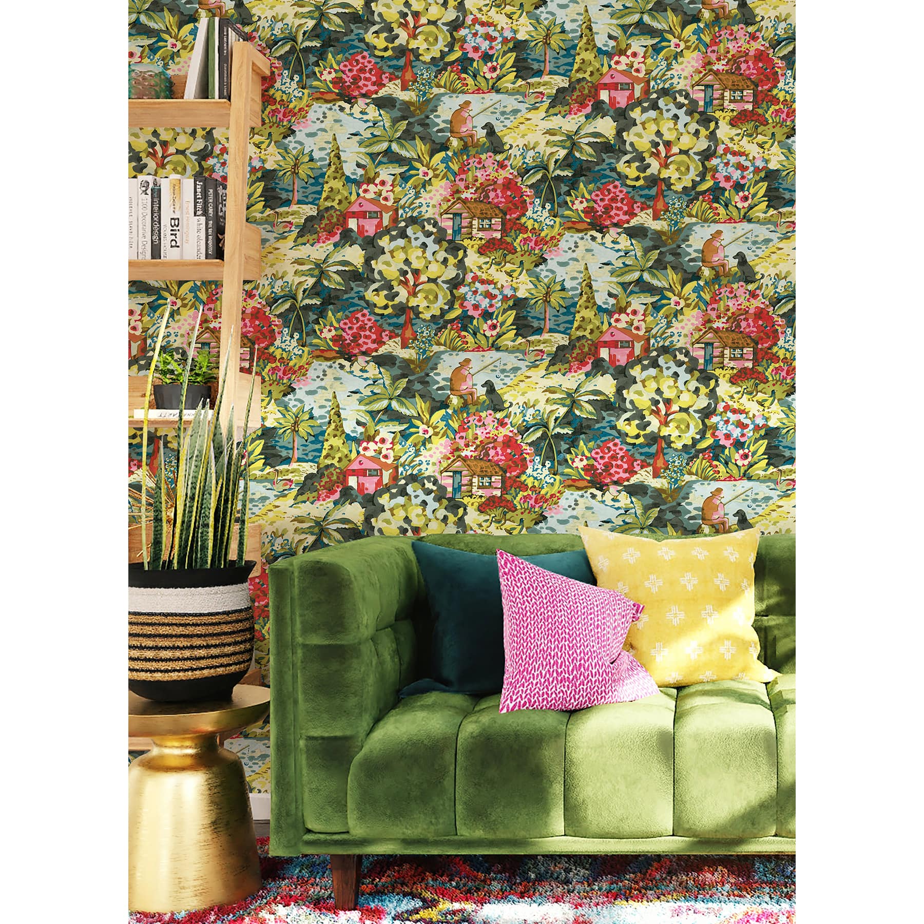 Caroline et Bettina Multicolor le Forestier Peel & Stick Wallpaper