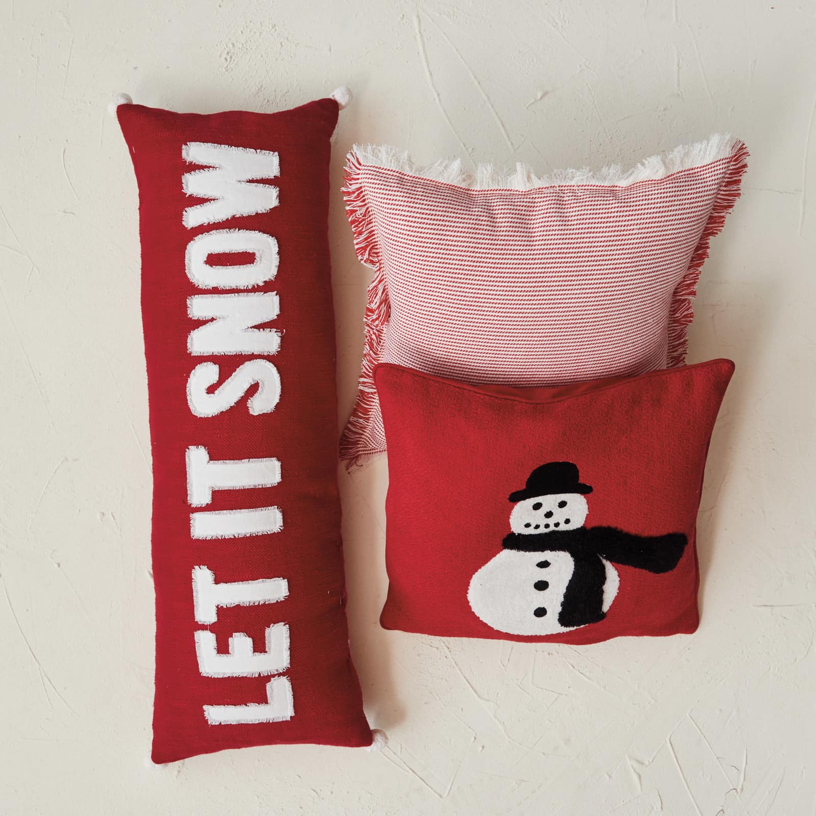 Hello Honey® 36" Let it Snow Woven Cotton Lumbar Pillow
