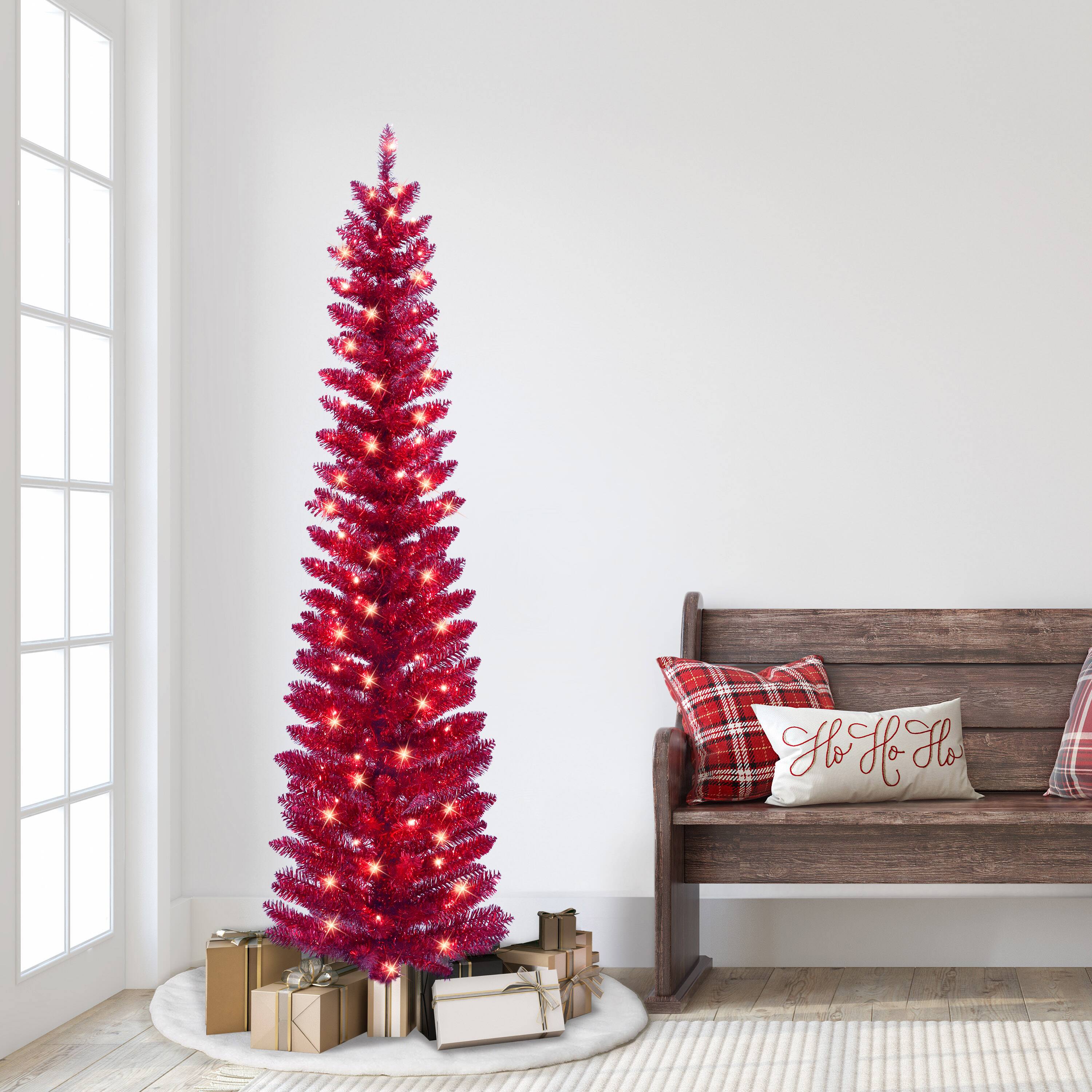 6ft. Pre-Lit Tinsel Artificial Tree
