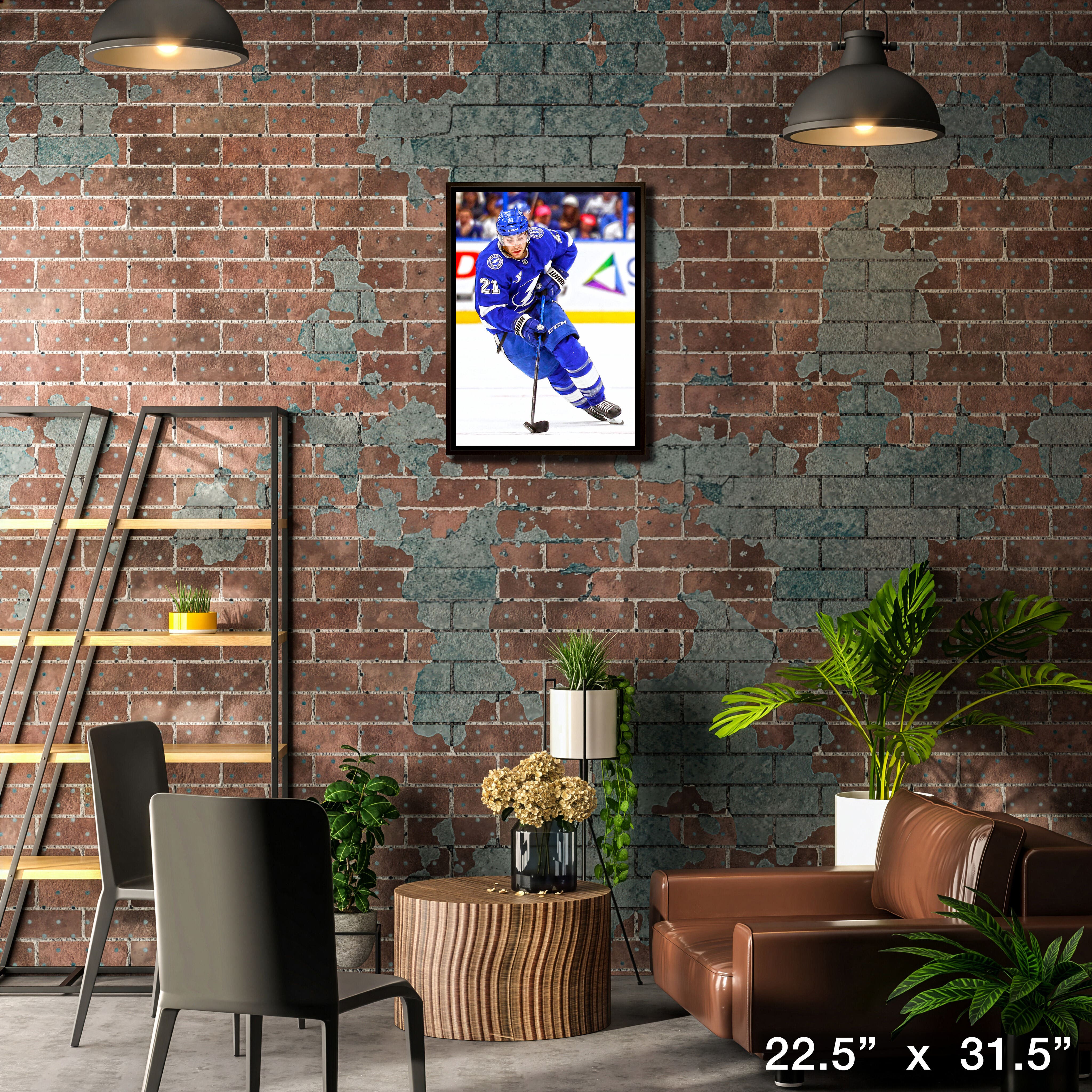 Brayden Point 20" x 29" Framed Canvas Tampa Bay Lightning 22.5" x 31.5"