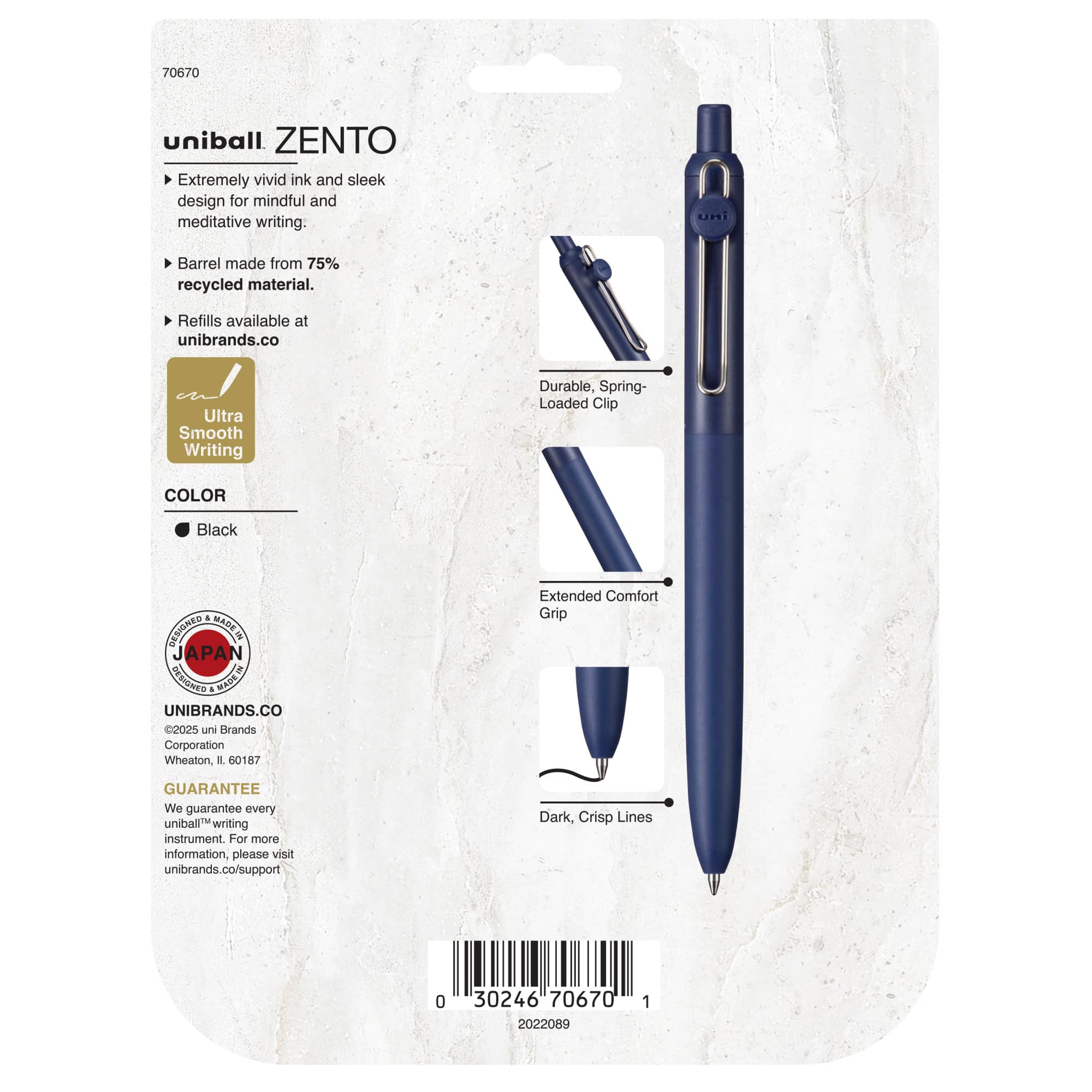 uniball™ Zento 0.7mm Liquid Gel Ink Harmony Collection Retractable Gel Pen Set