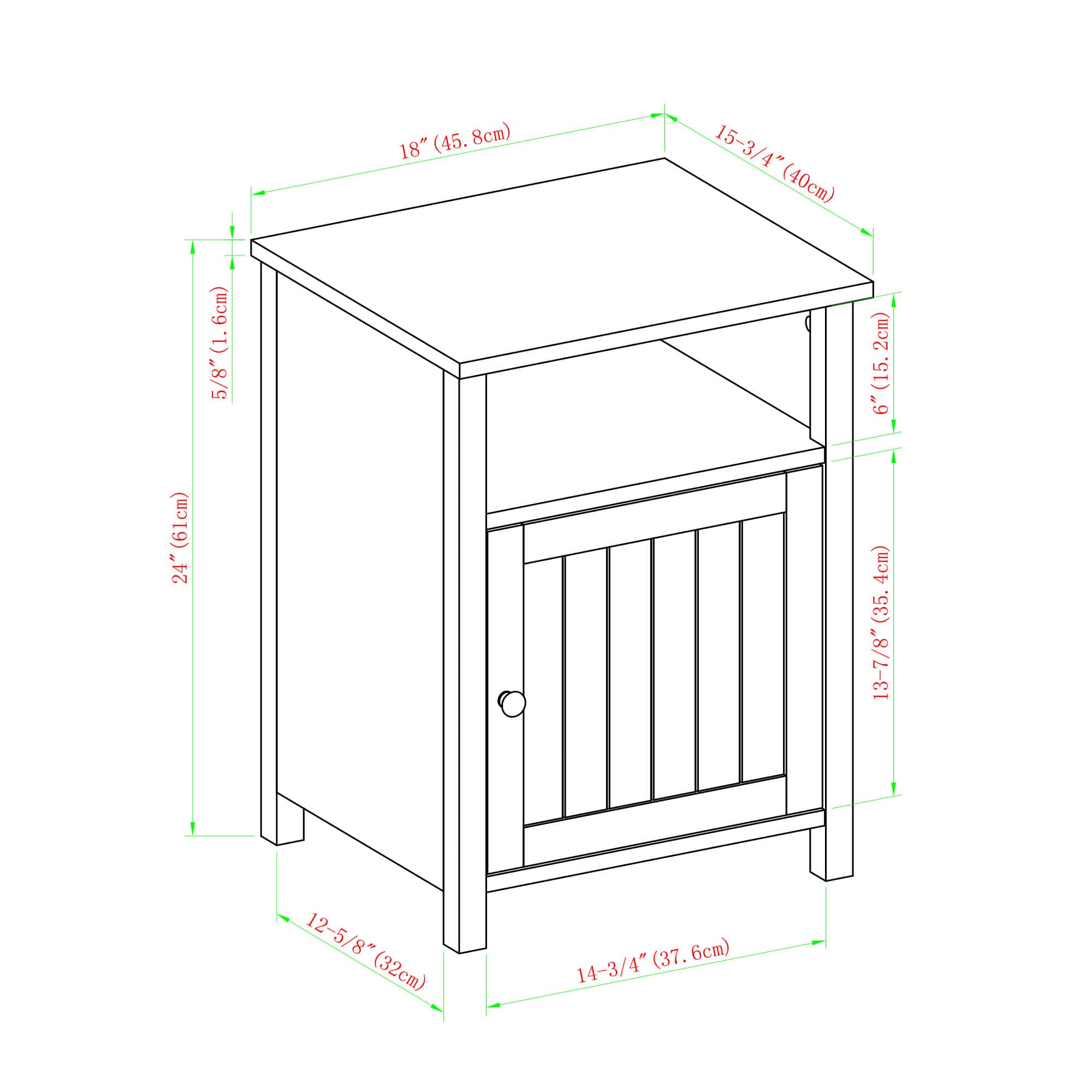 Walker Edison 18" Grooved Door Side Table