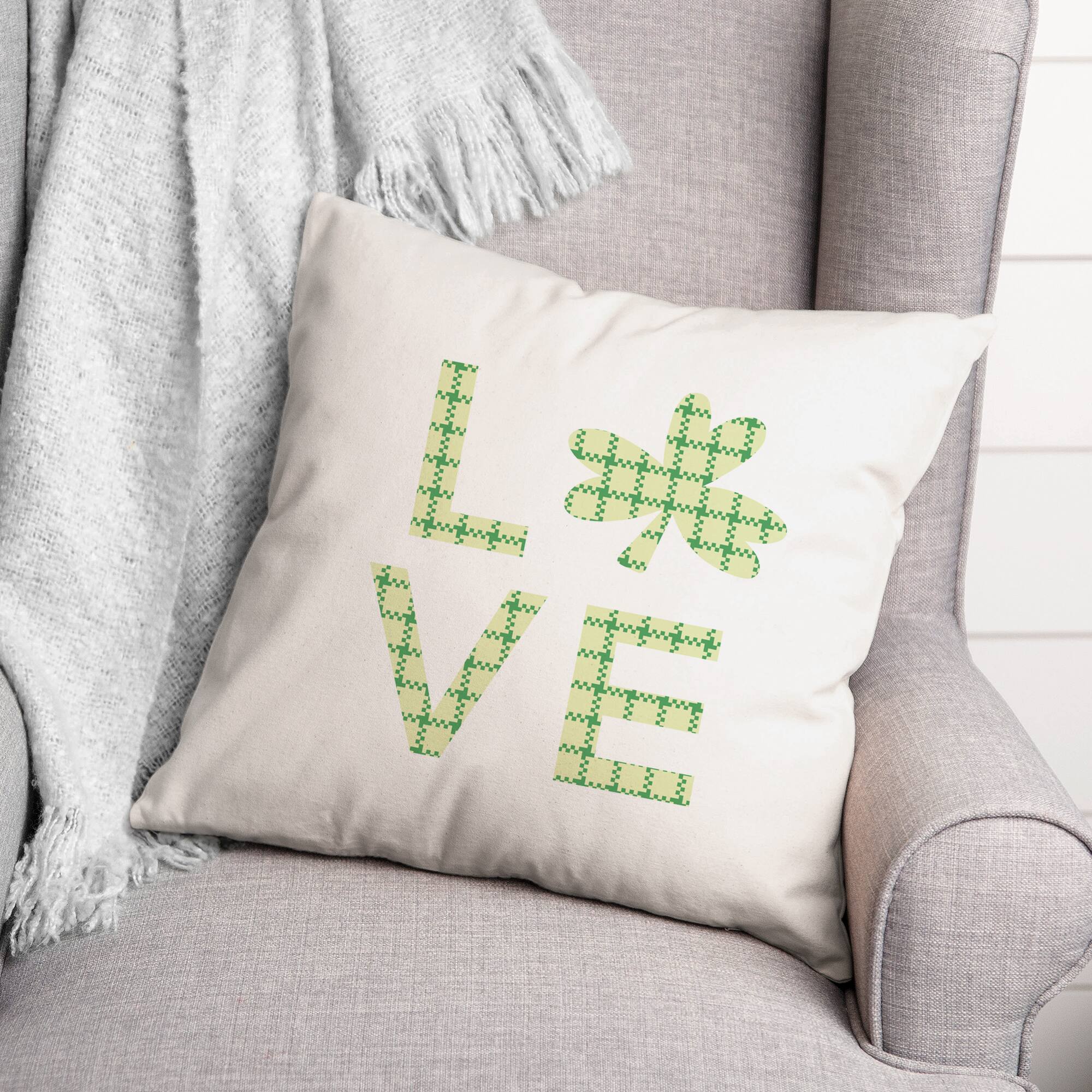 Love Clover 18" x 18" Throw Pillow