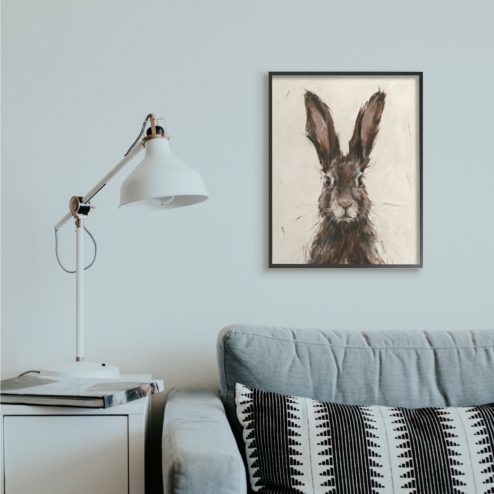 Stupell Industries Brown European Hare Portrait Framed Wall Art