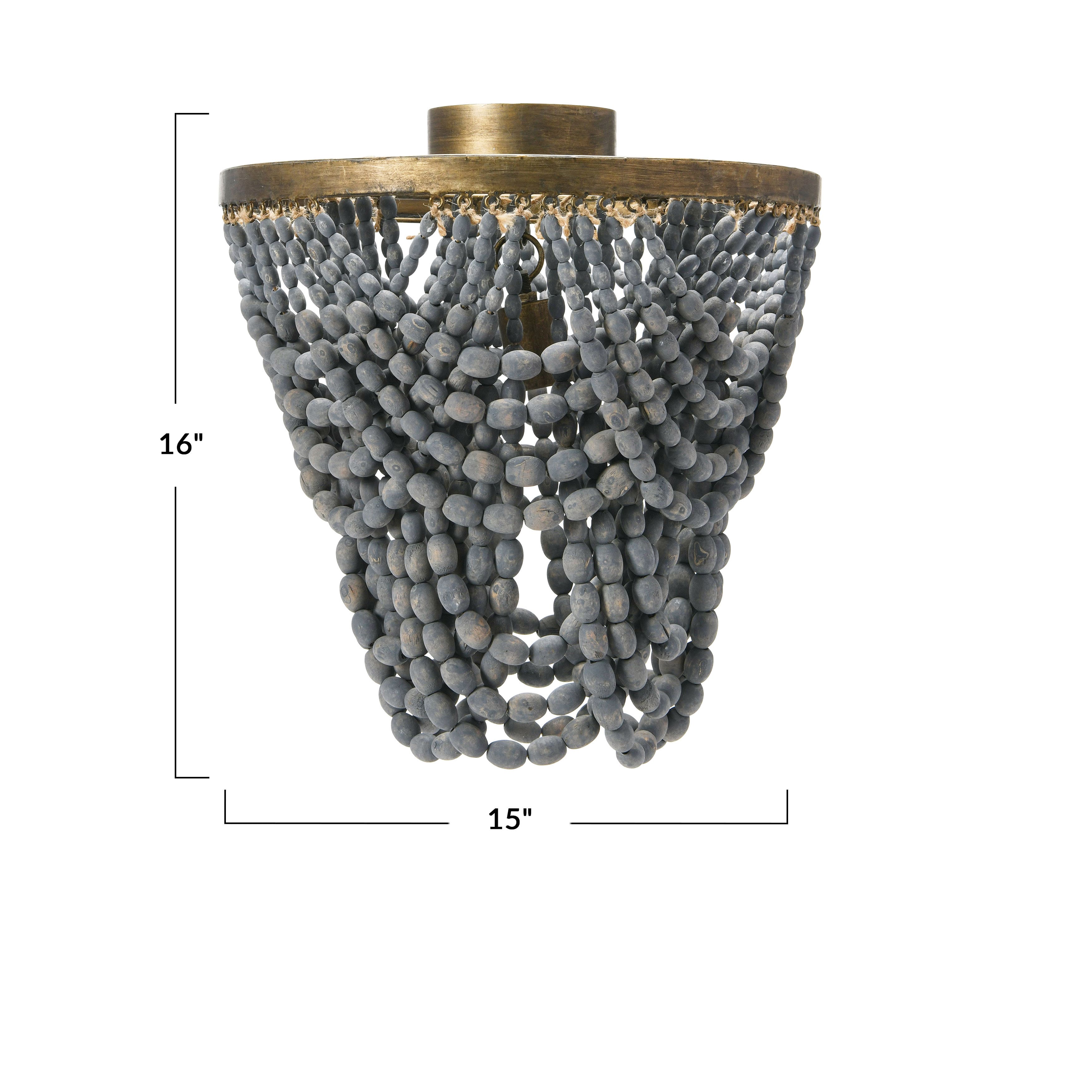 Hello Honey® 2-Tier Draped Wood Bead Semi-Flush Mount Ceiling Light