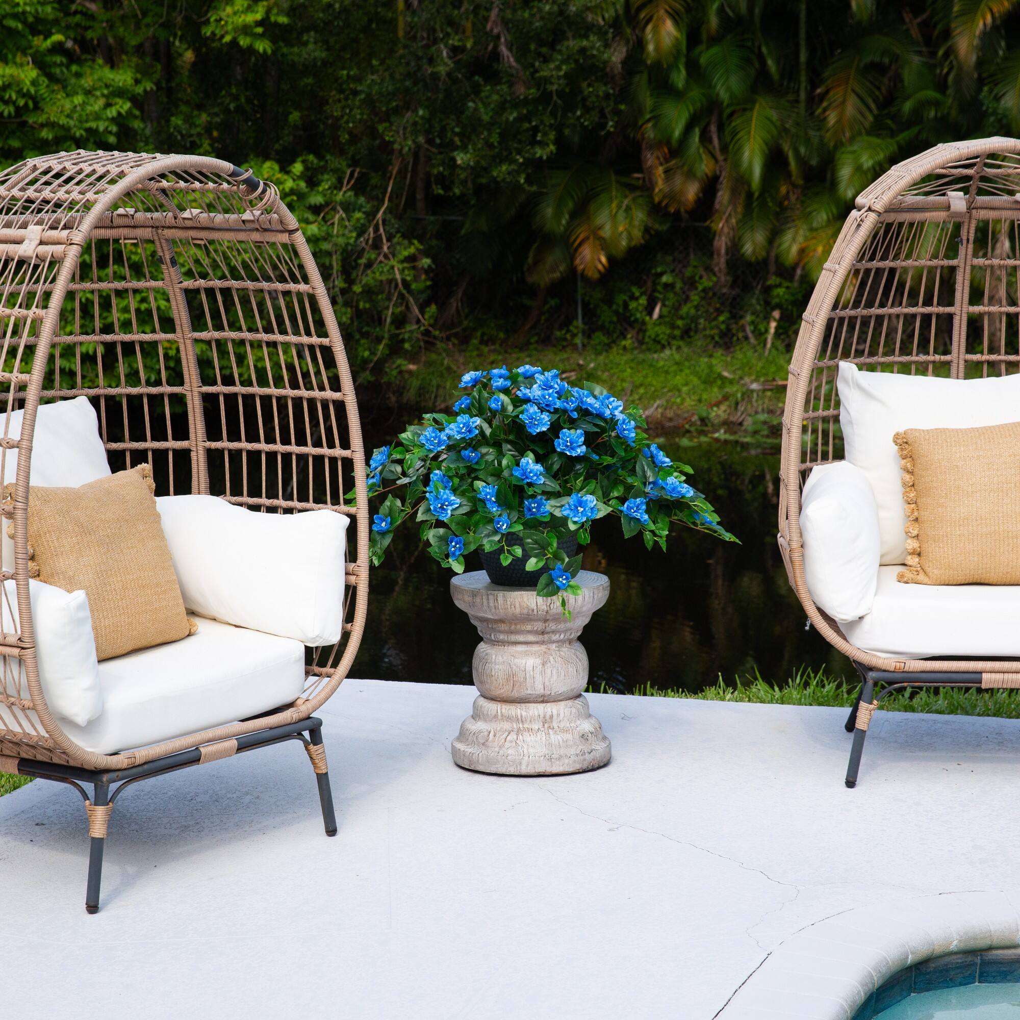 24" UV Resistant Artificial Azalea Hanging Plants, 3ct.