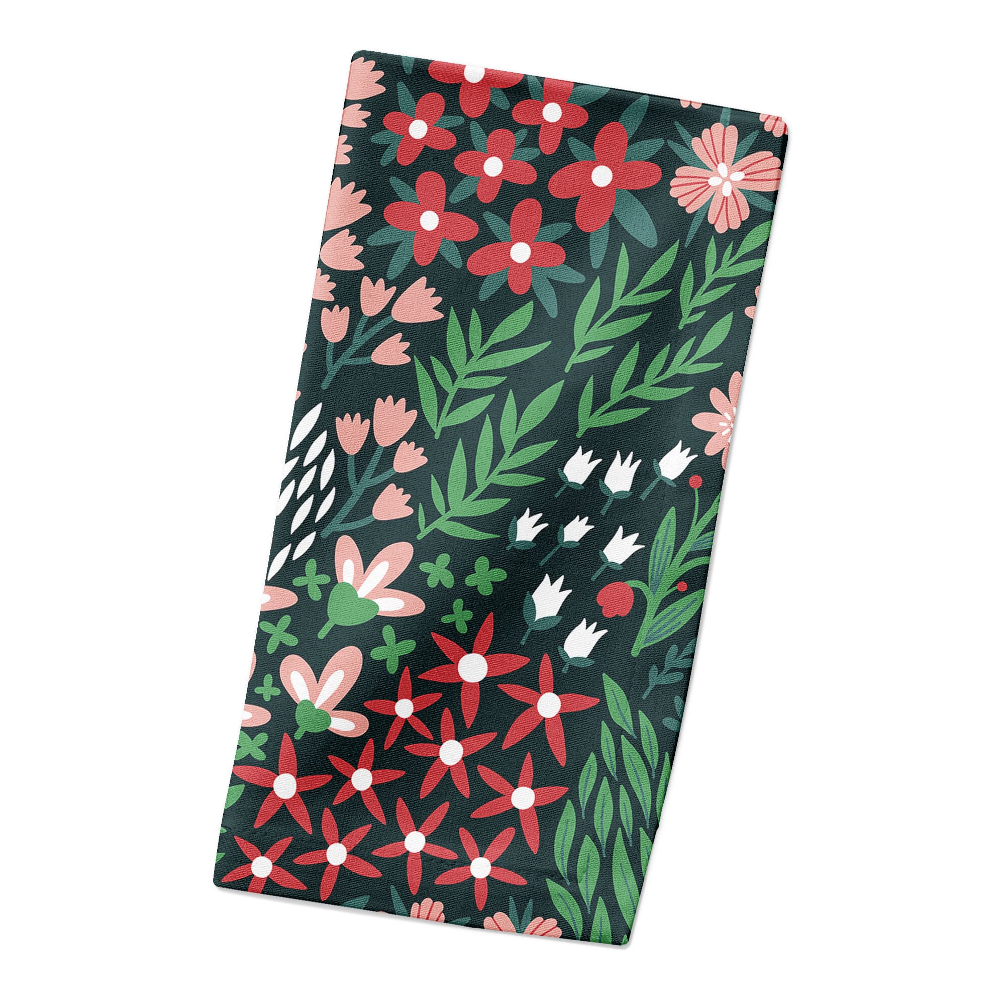 Floral Pattern 10" x 10" Cotton Twill Napkin