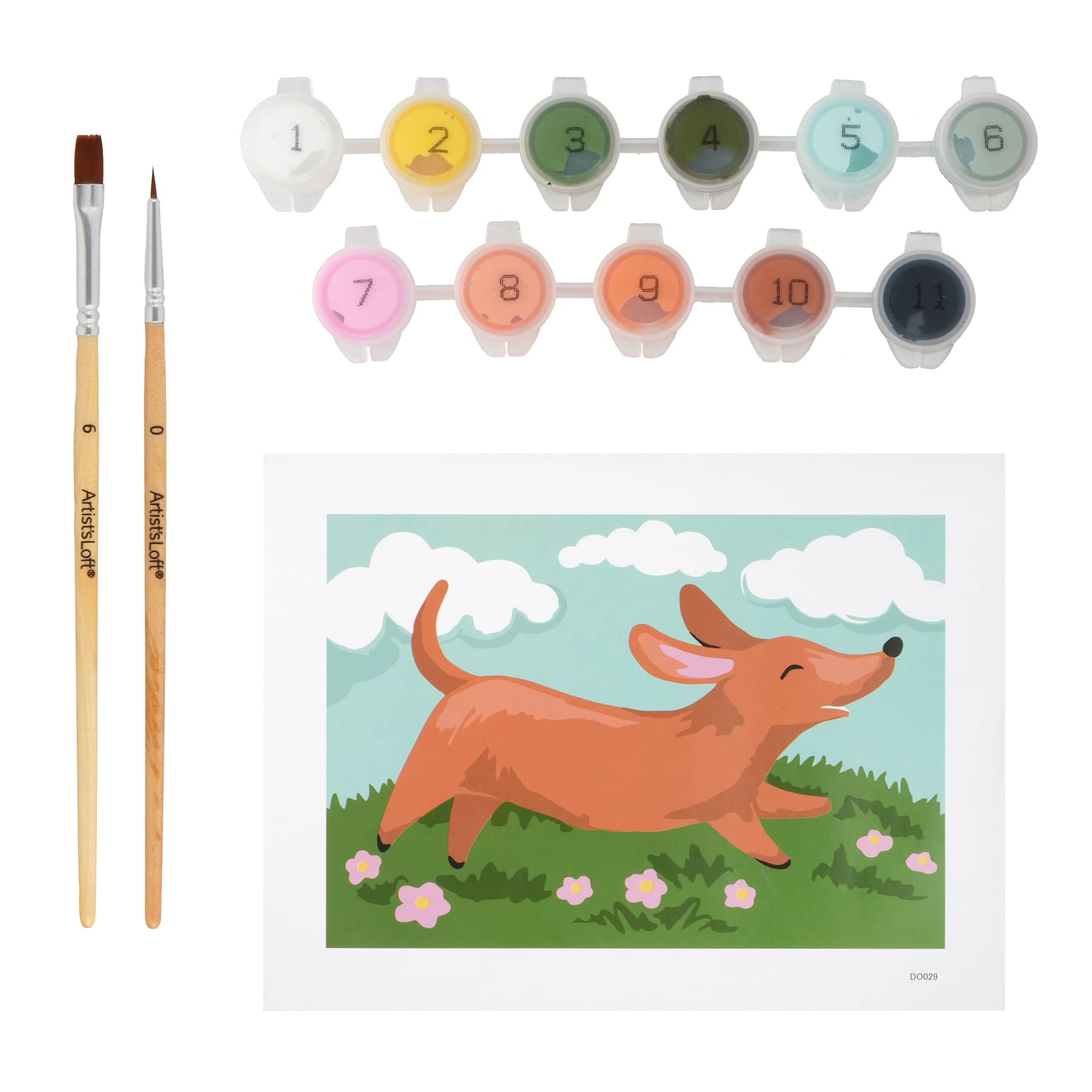 Happy Dog Paint-by-Number Framed Mini Kit by Artist's Loft®