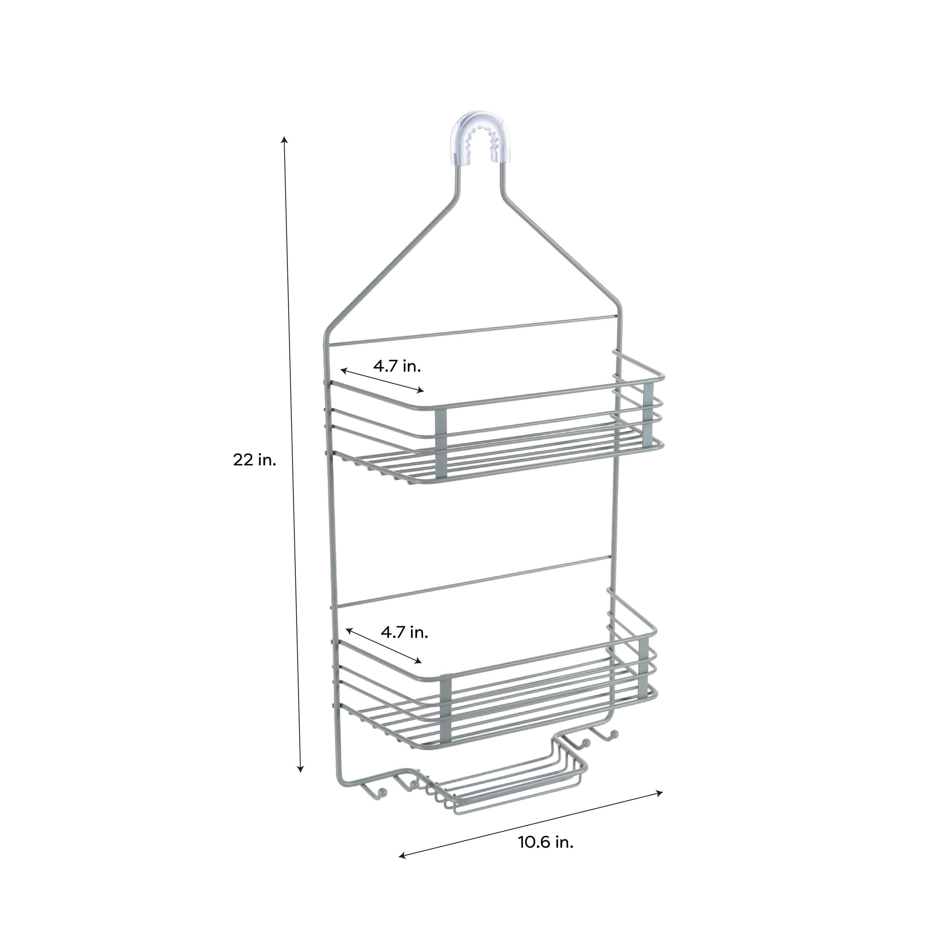 Bath Bliss Gray 2 Tier Shower Caddy