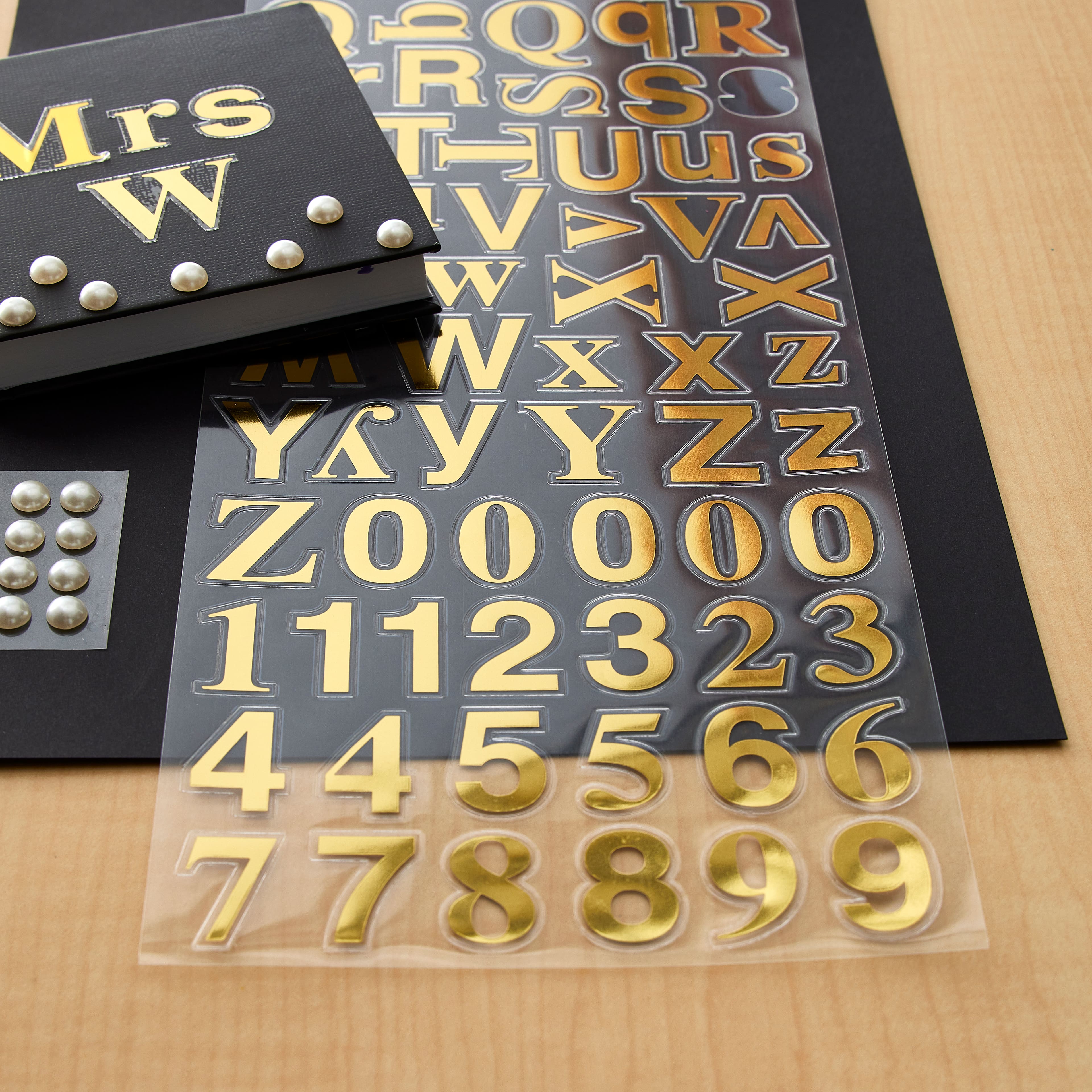 12 Packs: 2 ct. (24 total) Gold Foil Alphabet Stickers by Recollections™