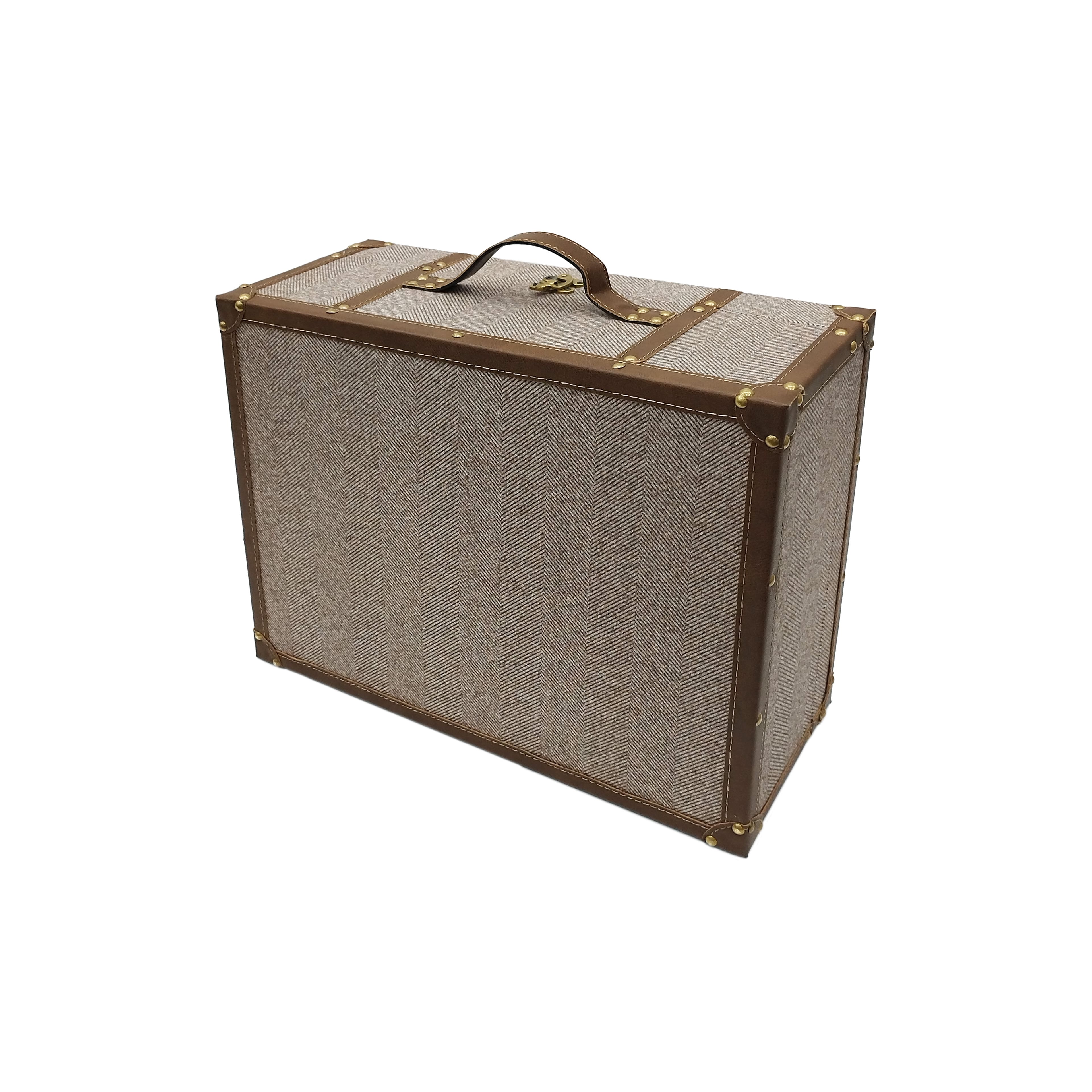 Large Herringbone Suitcase Decorative Box by Ashland®