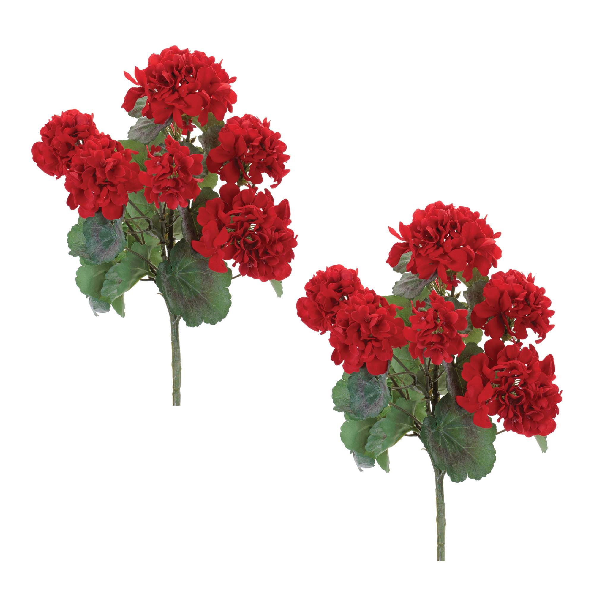 17.25" Geranium Floral Bushes, 2ct.
