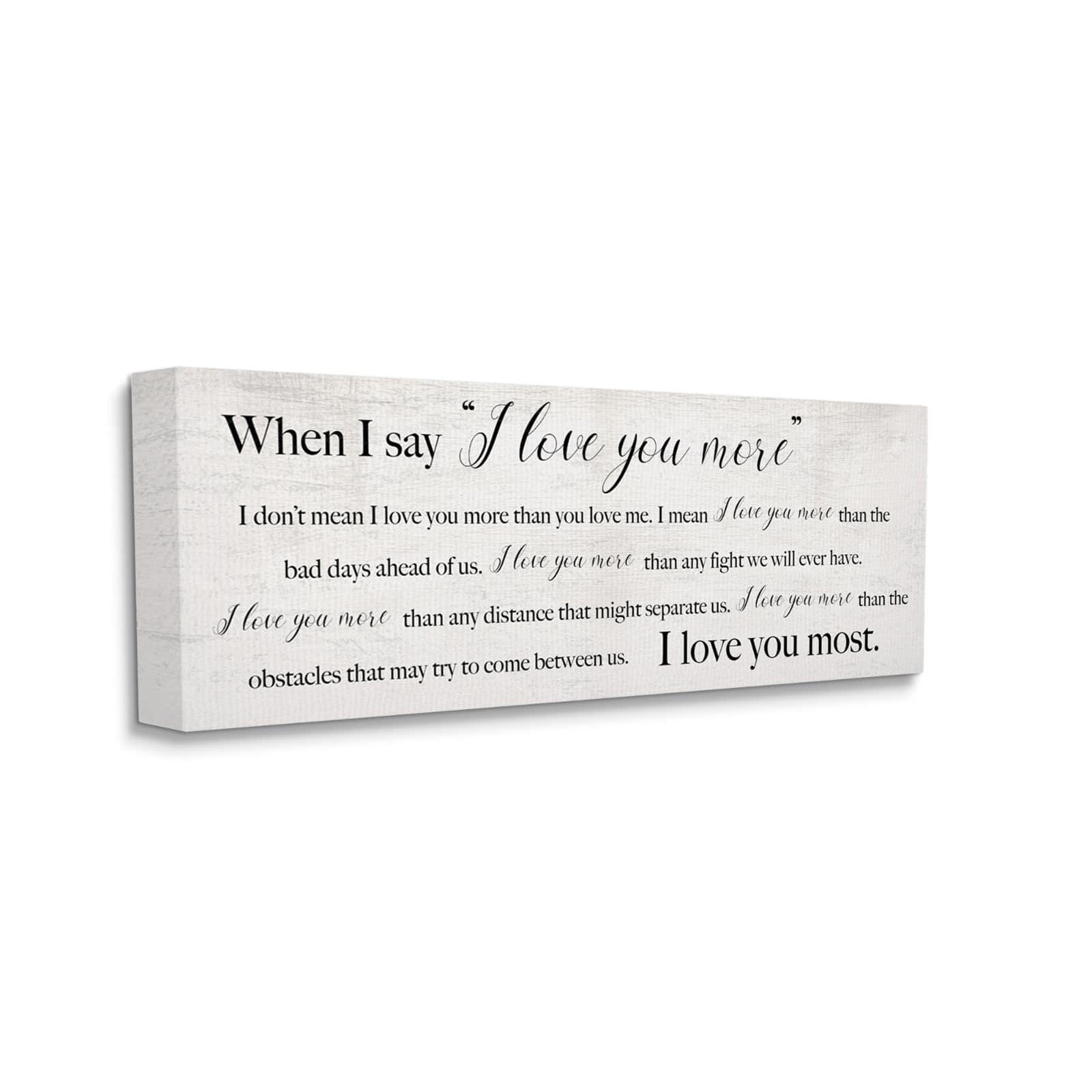 Stupell Industries I Love You Most Sentiments Storybook Typography Canvas Wall Art