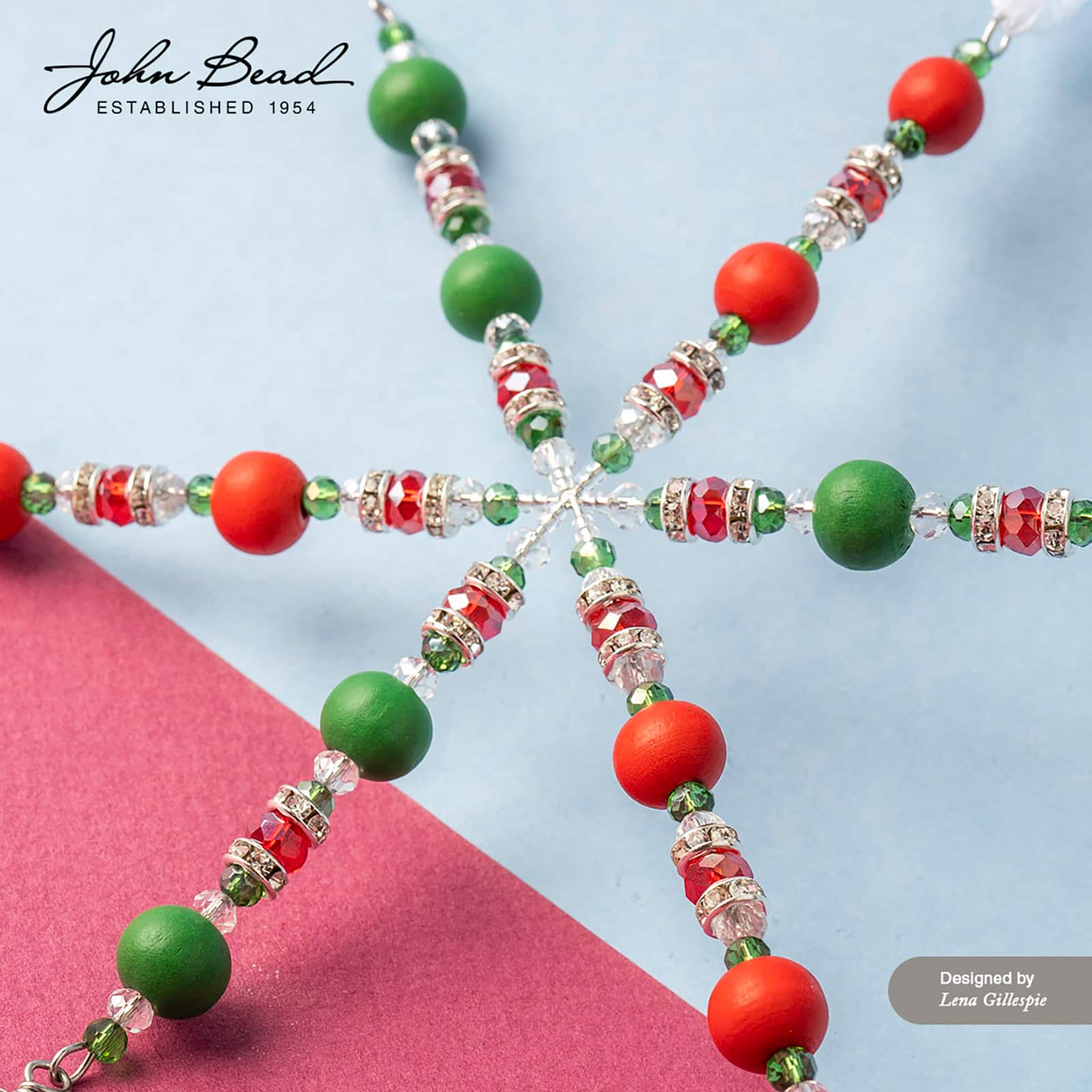 Crystal Lane DIY Holiday Christmas 7" Designer Crystal Glass & Wood Bead Strand