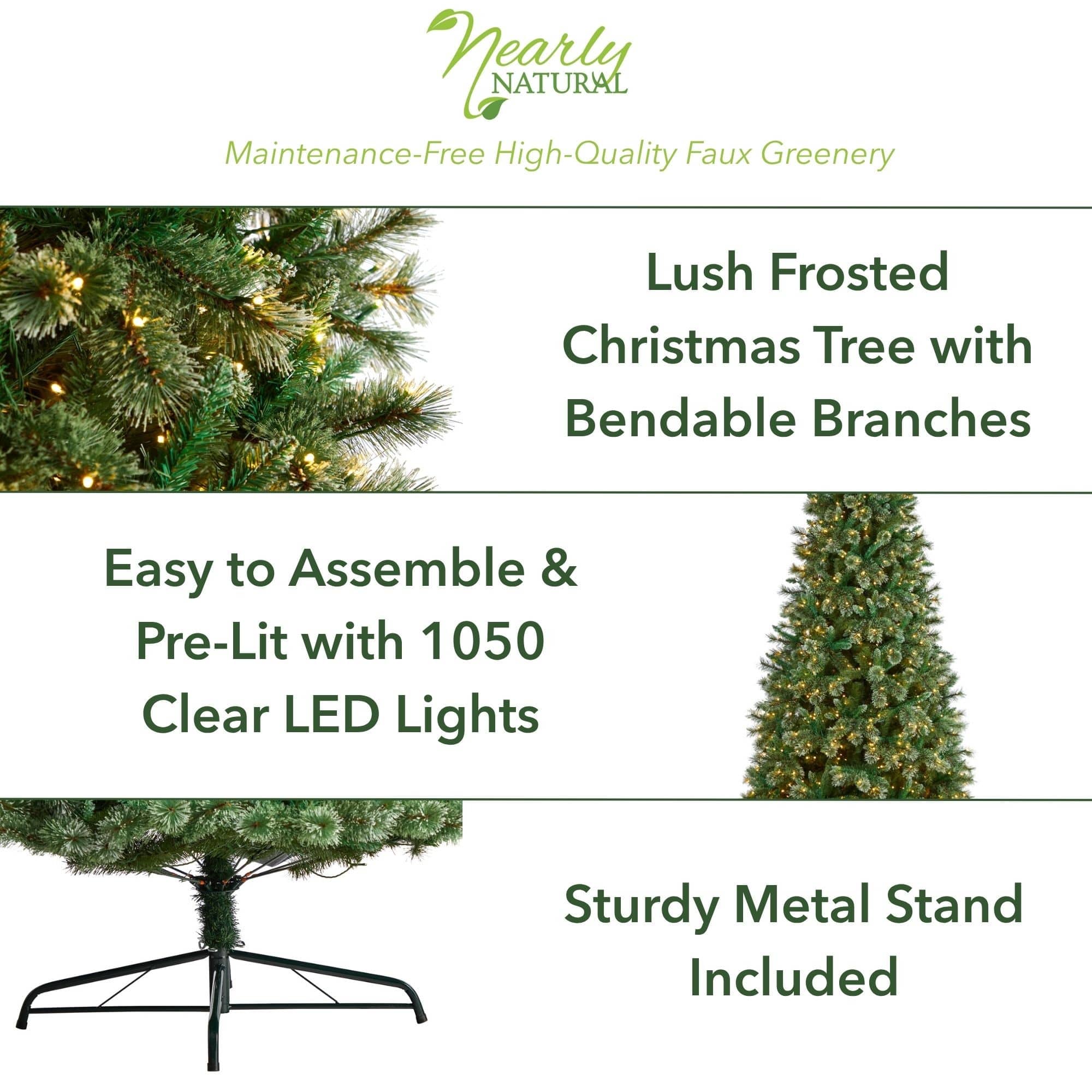 10ft. Pre-Lit Wisconsin Snow Tip Pine Artificial Christmas Tree, Clear LED Lights