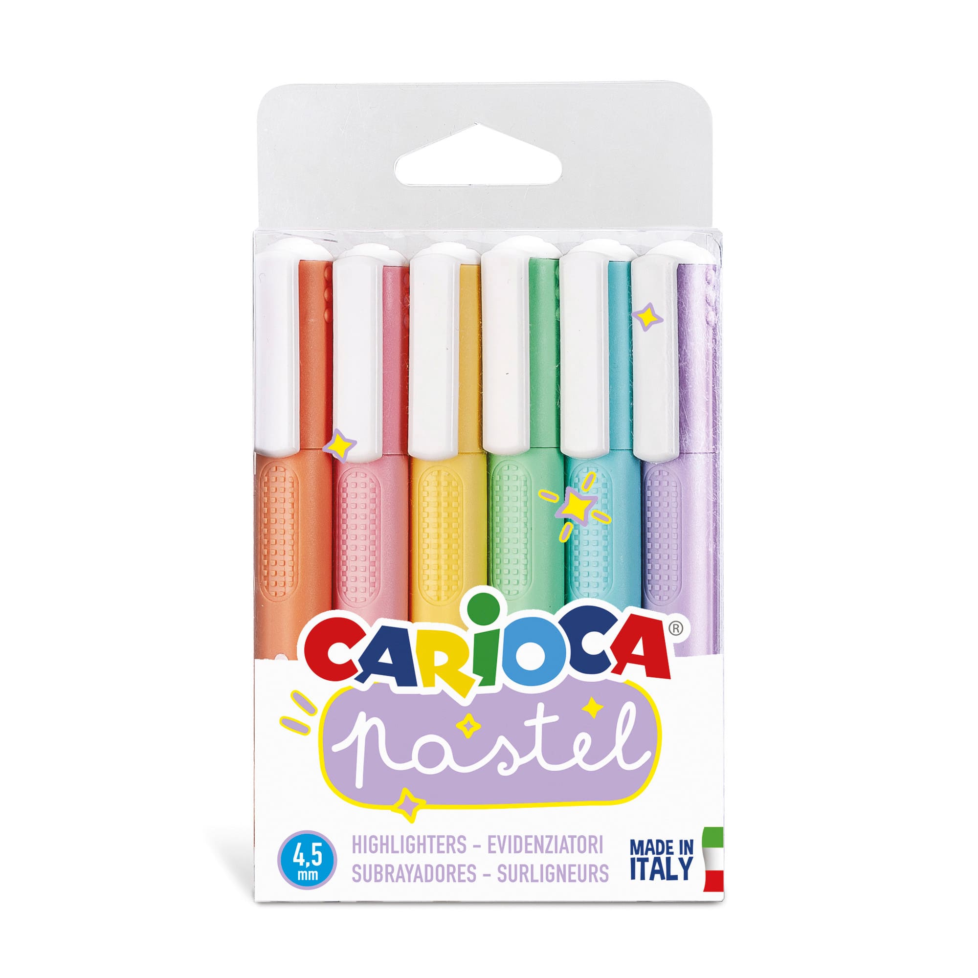 CARIOCA® 4.5mm 6 color Pastel Washable Highlighter Set
