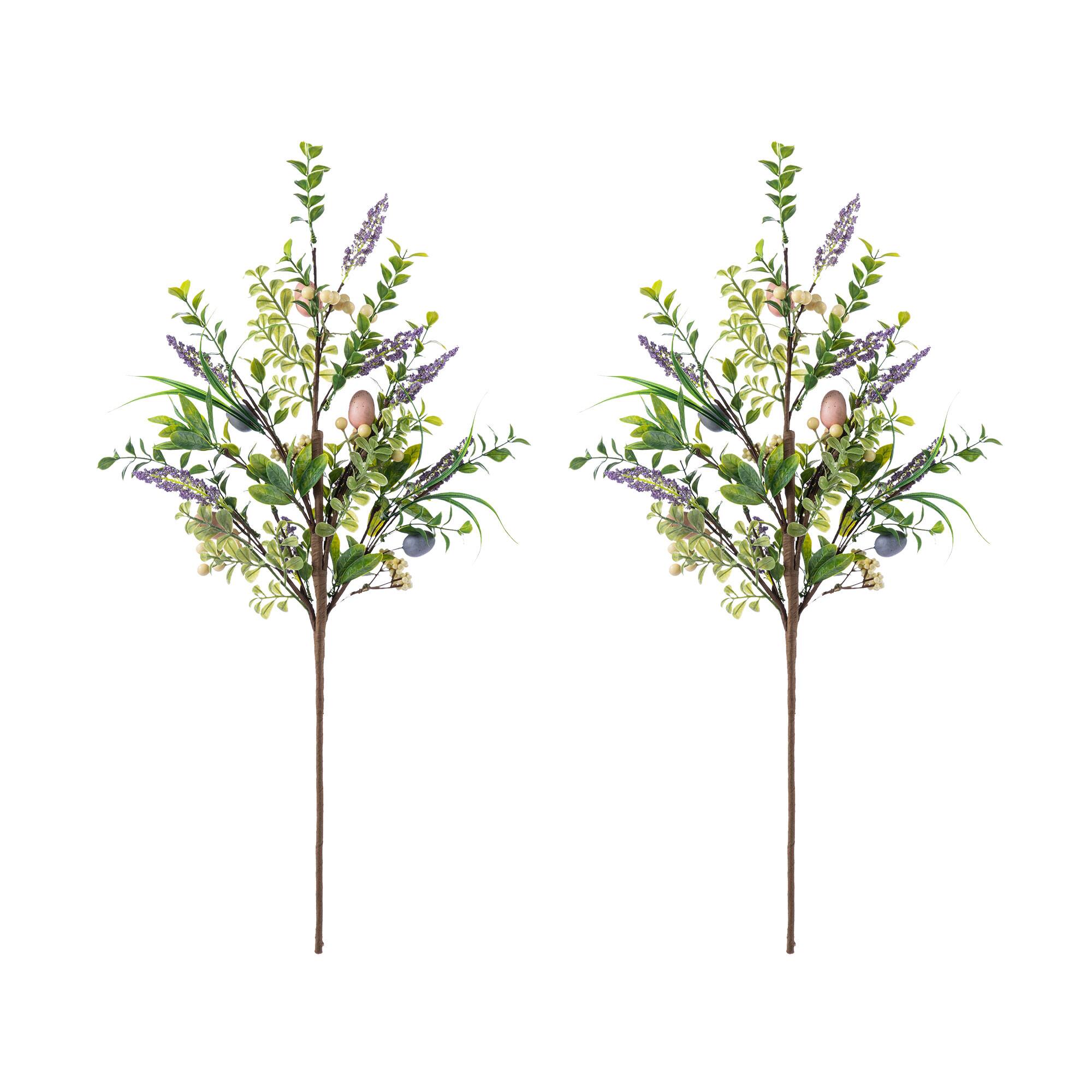 Glitzhome® 28" Easter Eggs & Lavender Picks Set