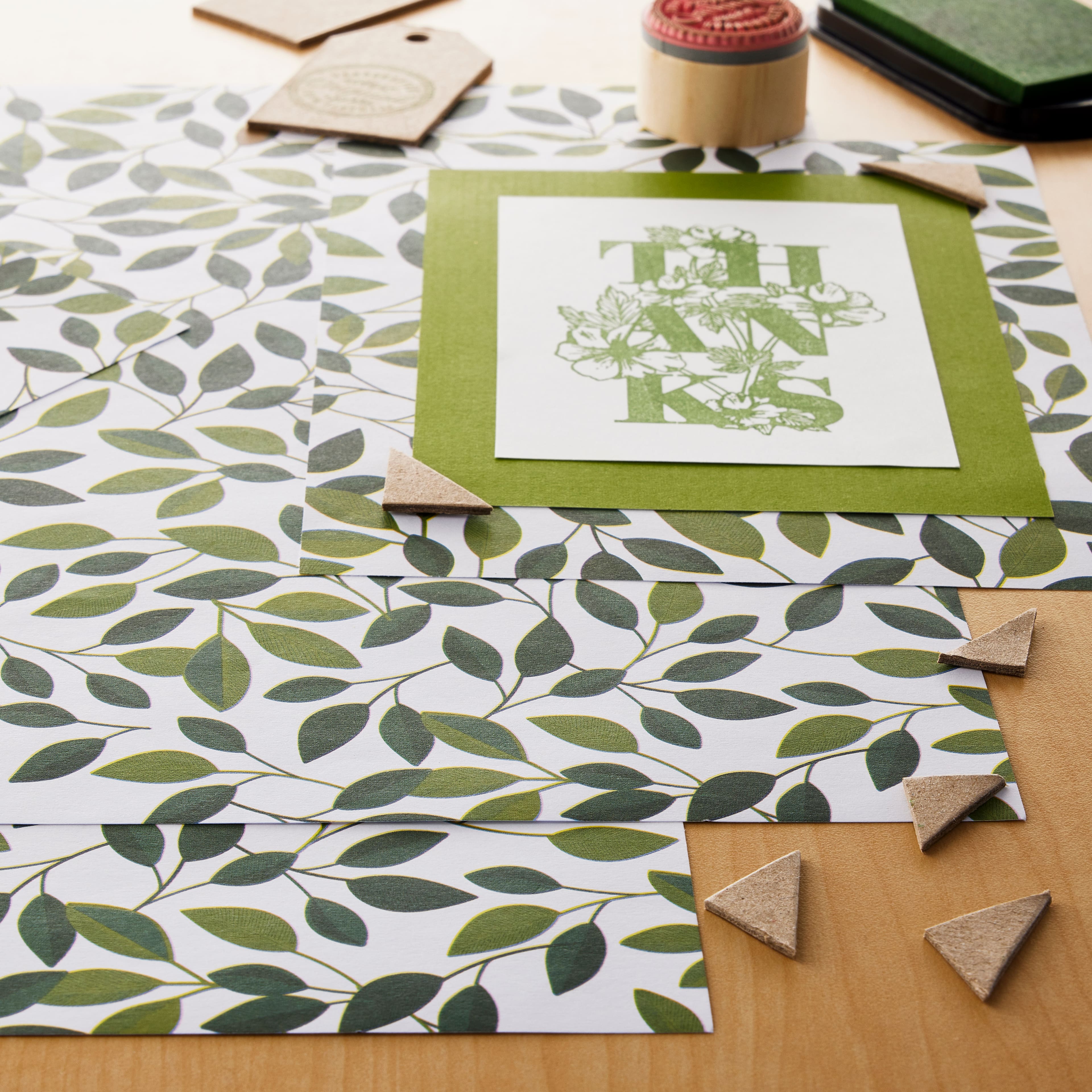 48 Pack: Green Leaf Vines Cardstock Paper by Recollections™, 12" x 12"