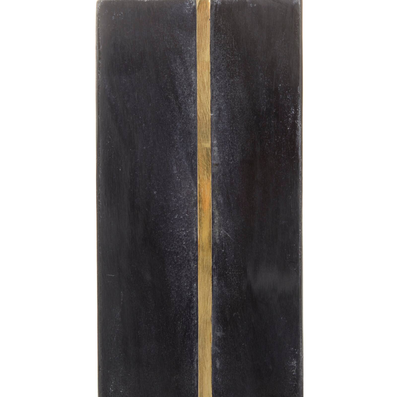 CosmoLiving by Cosmopolitan Set of 2" Black Marble Glam Bookends, 6" x 2" x 3"