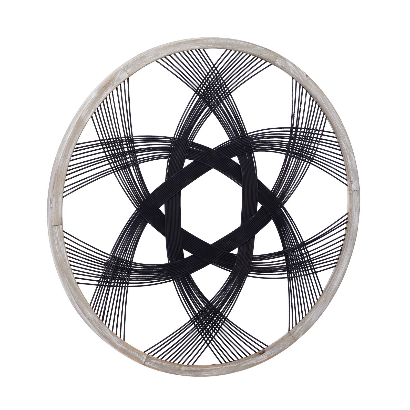 Black Wood Modern Wall Decor, 34" x 34" x 1"