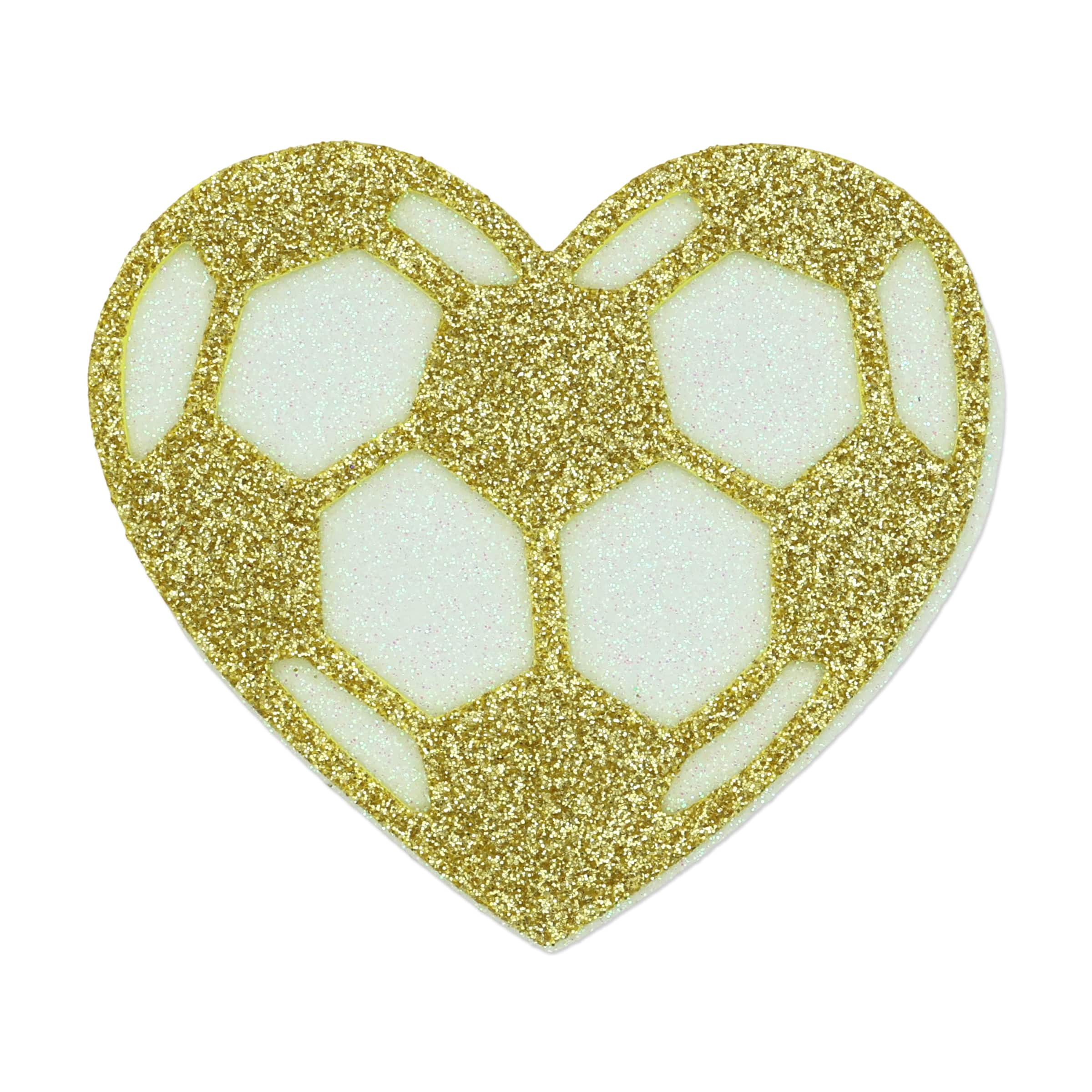 Glitter Soccer Heart Foam Sticker by Celebrate It®